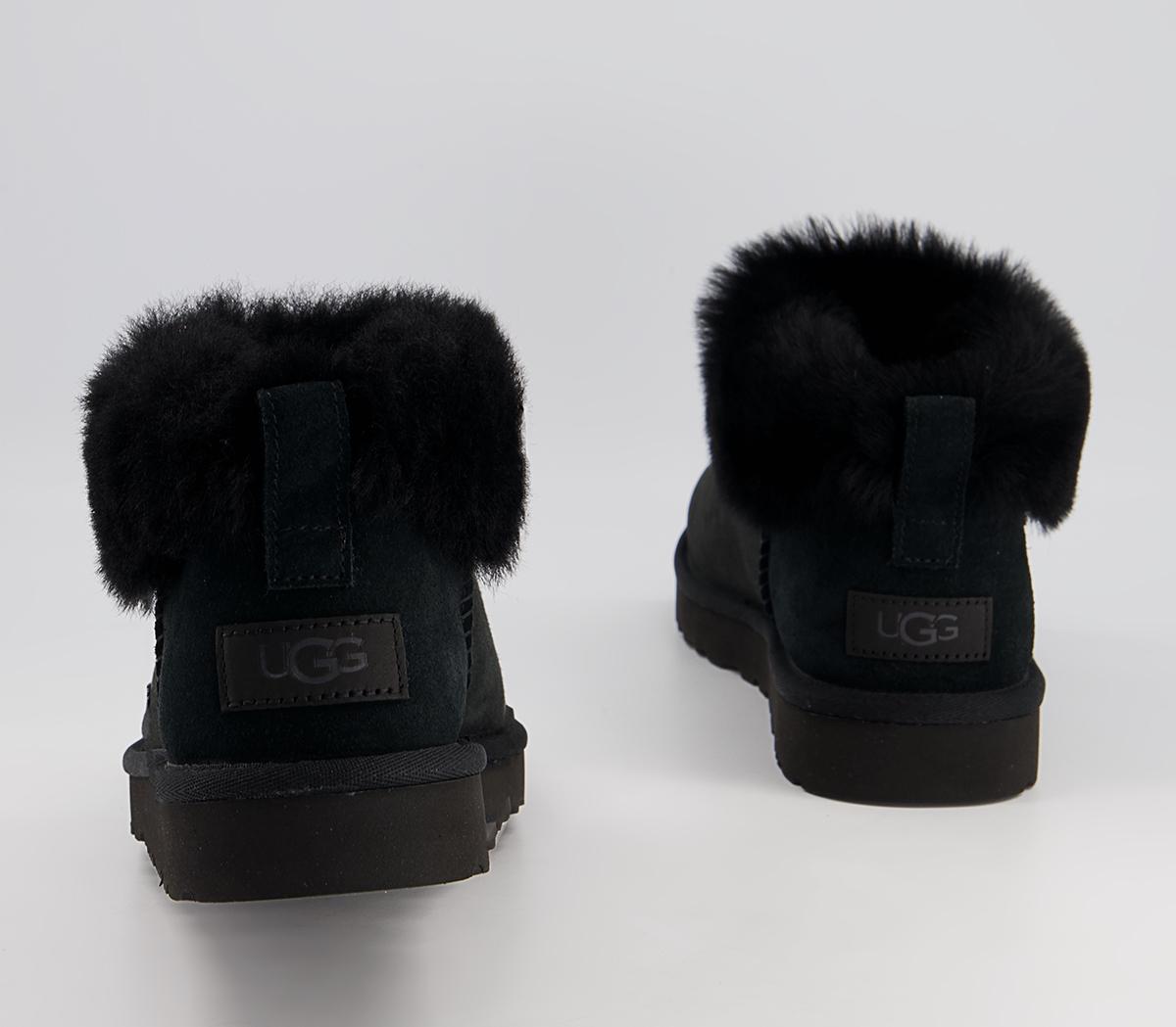 UGG Classic Ultra Mini Fluff Boots UGG Classic Ultra Mini Fluff Boots Black