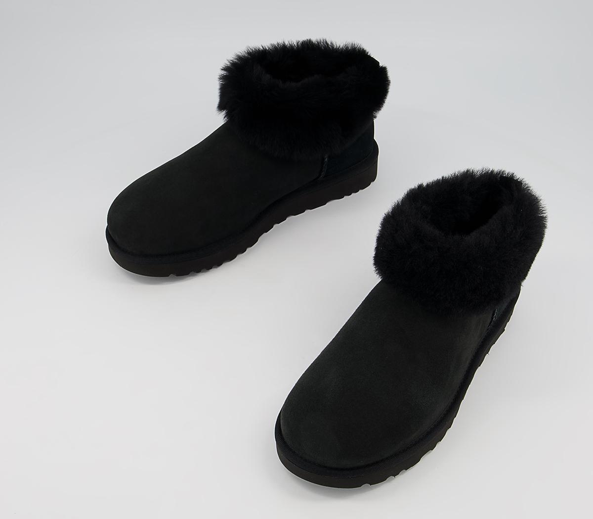 UGG Classic Ultra Mini Fluff Boots UGG Classic Ultra Mini Fluff Boots Black