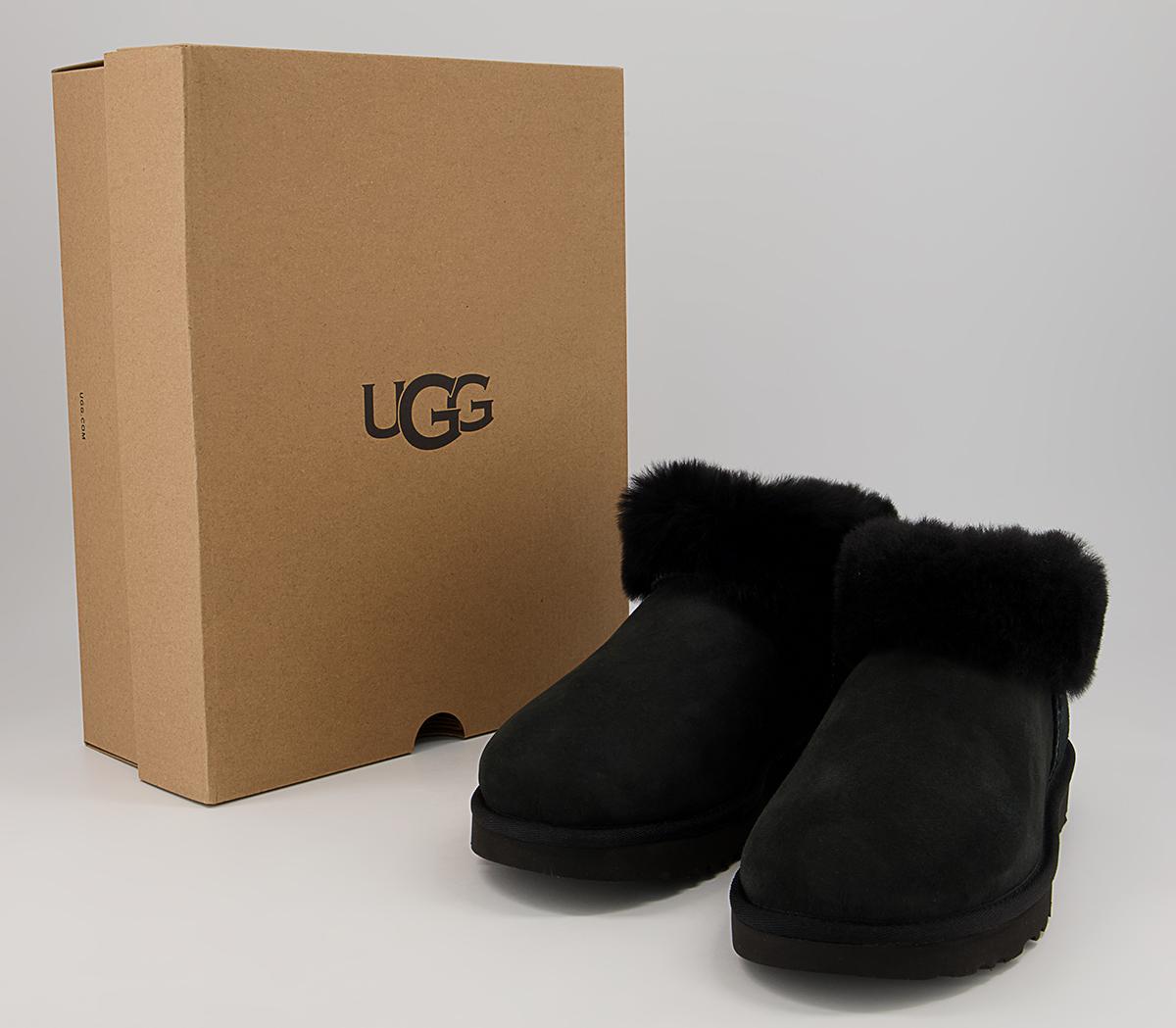 UGG Classic Ultra Mini Fluff Boots UGG Classic Ultra Mini Fluff Boots Black