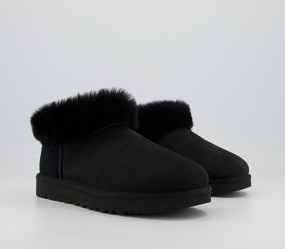 UGG Classic Ultra Mini Fluff Boots UGG Classic Ultra Mini Fluff Boots Black