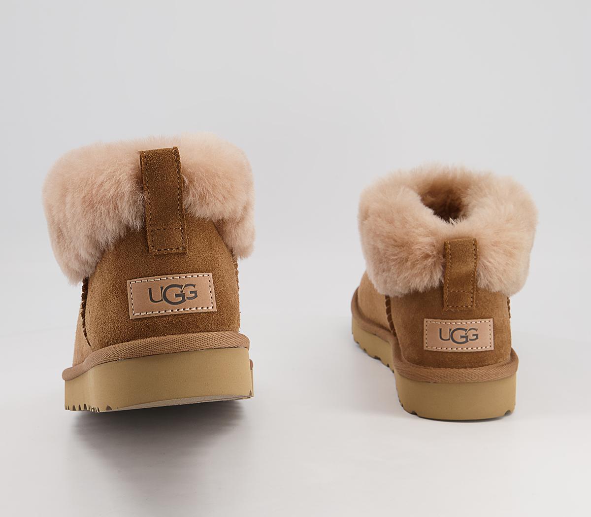 UGG Classic Ultra Mini Fluff Boots Chestnut - Women’s Sustainable Materials