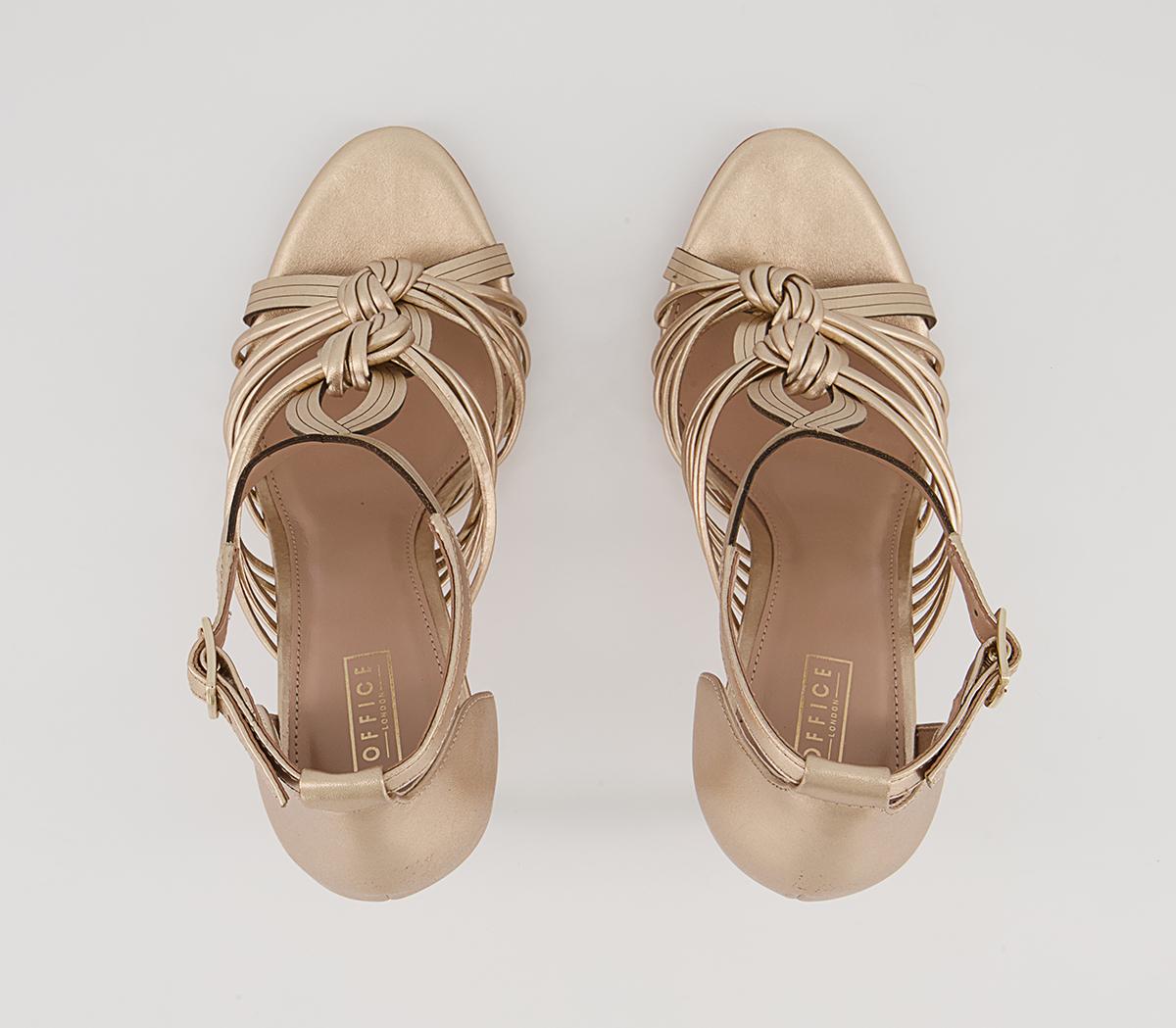 Office Hidden Valley Strappy T-Bar Stiletto High Heels Office Hidden Valley Strappy T-Bar Stiletto High Heels Gold Leather