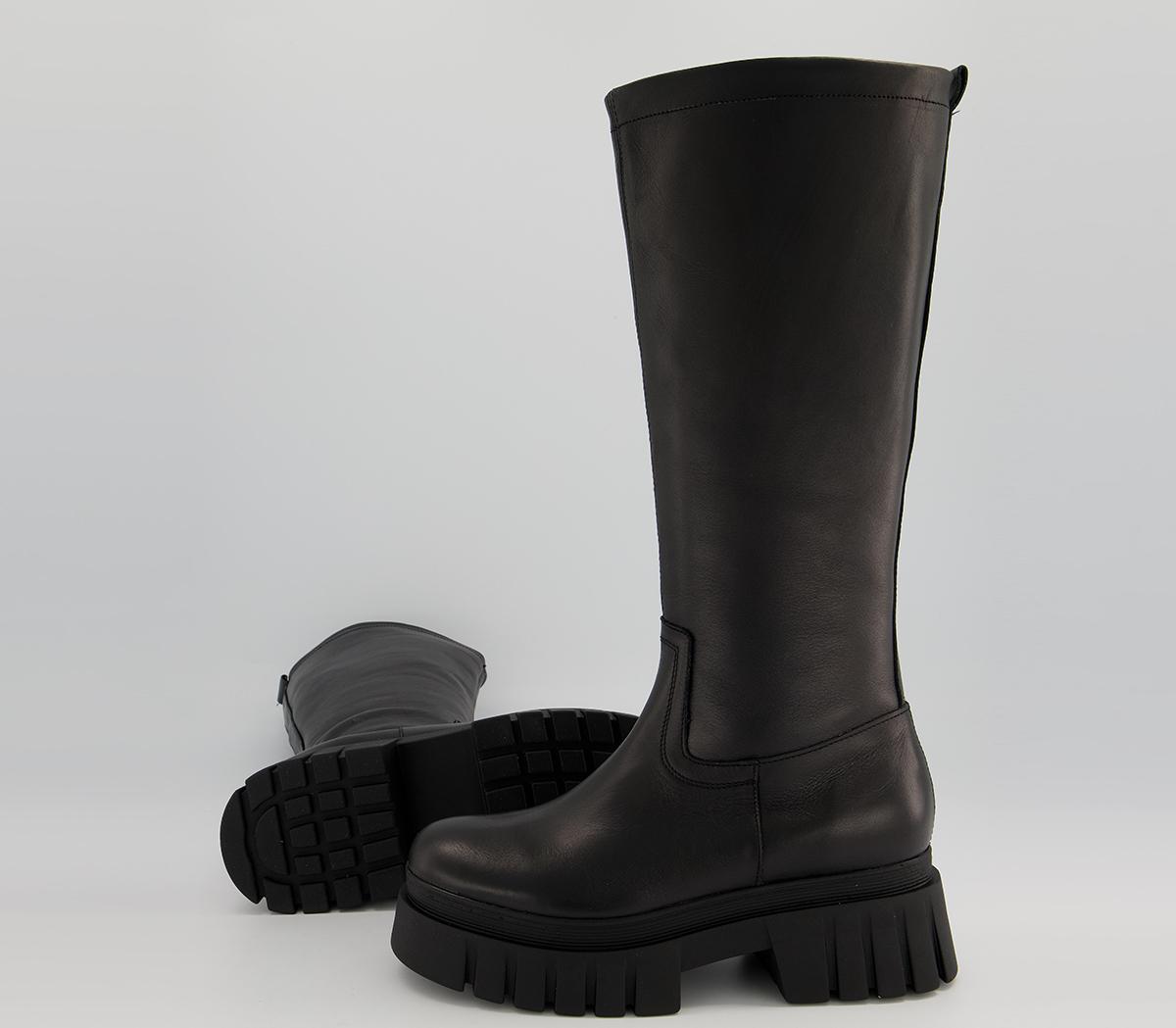 Office Kerr Chunky Boots Office Kerr Chunky Boots Black Leather