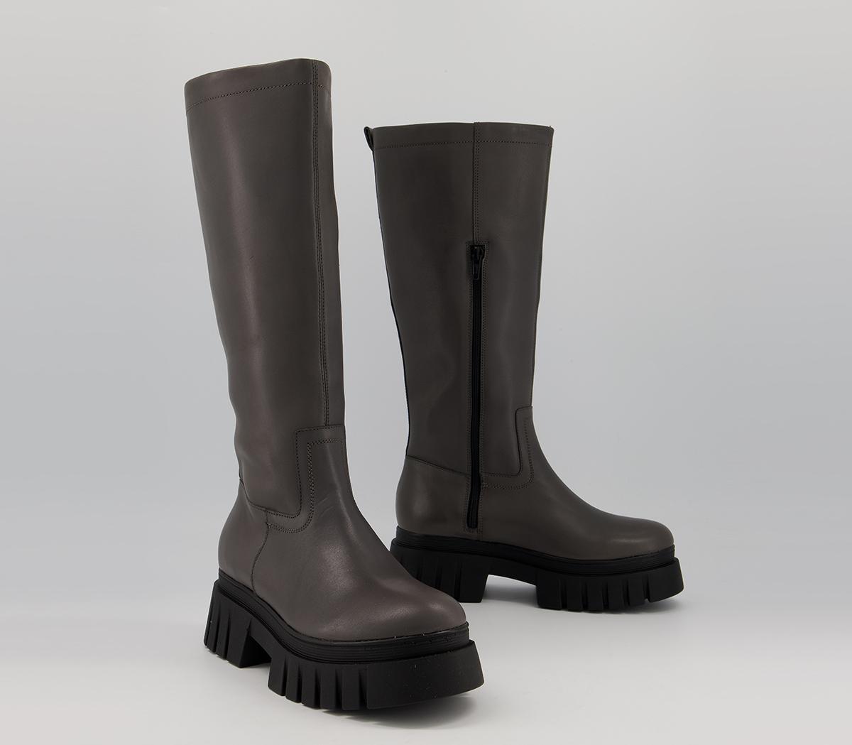 Office Kerr Chunky Boots Office Kerr Chunky Boots Grey Leather