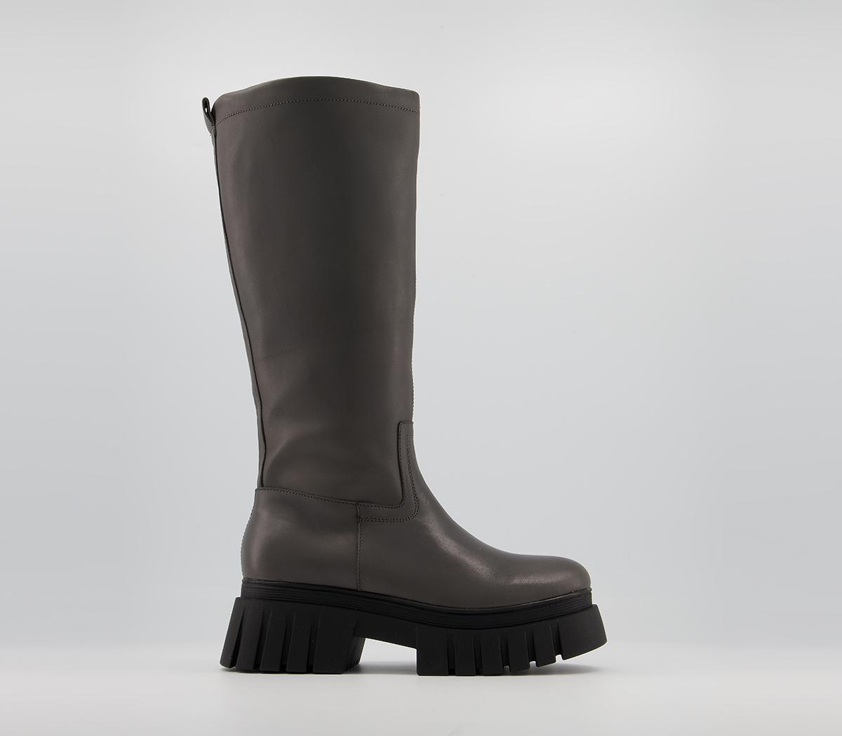 Office Kerr Chunky Boots Office Kerr Chunky Boots Grey Leather