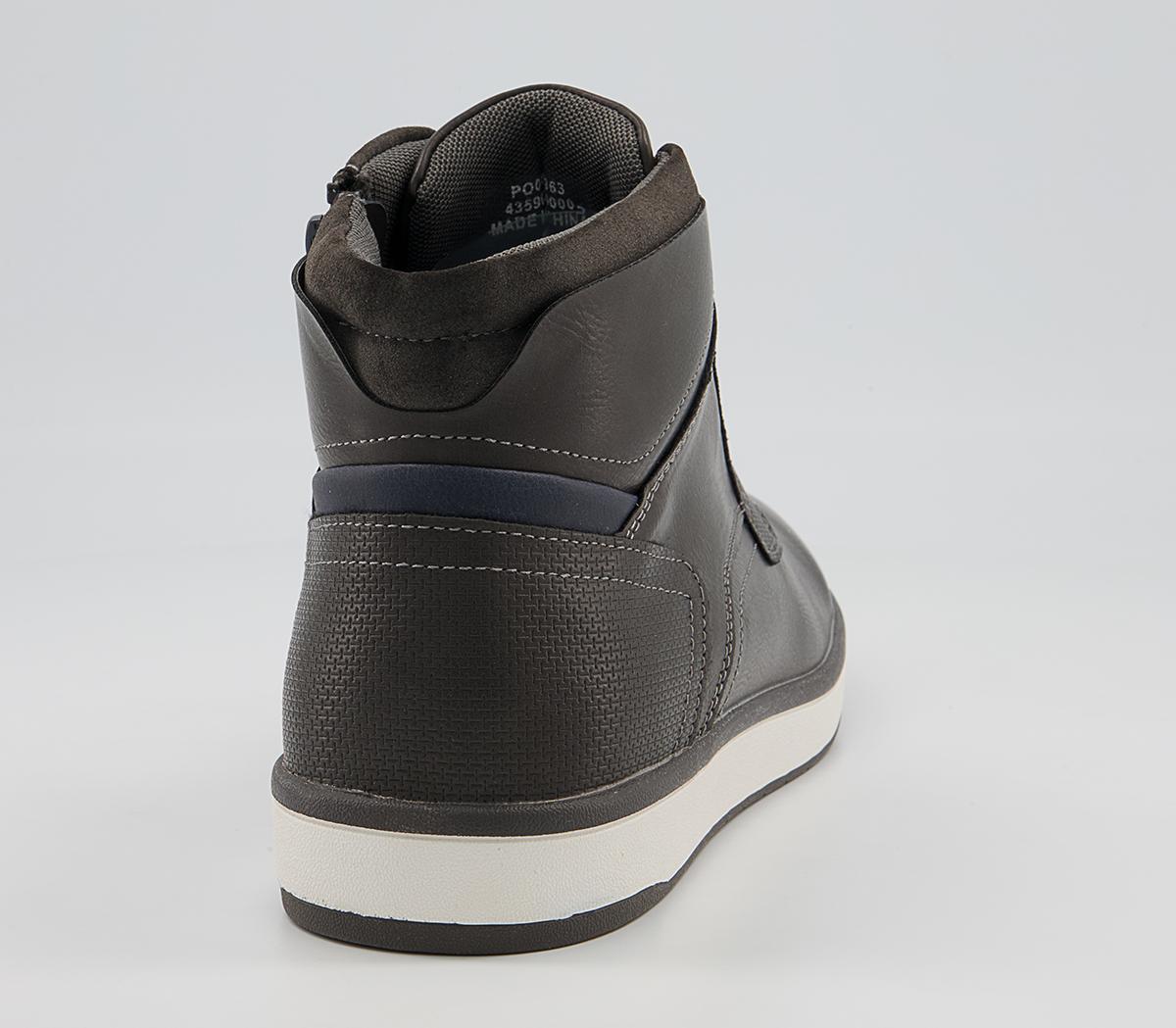Office Cairo Mid Top Zip Smart Casual Trainers Office Cairo Mid Top Zip Smart Casual Trainers Grey