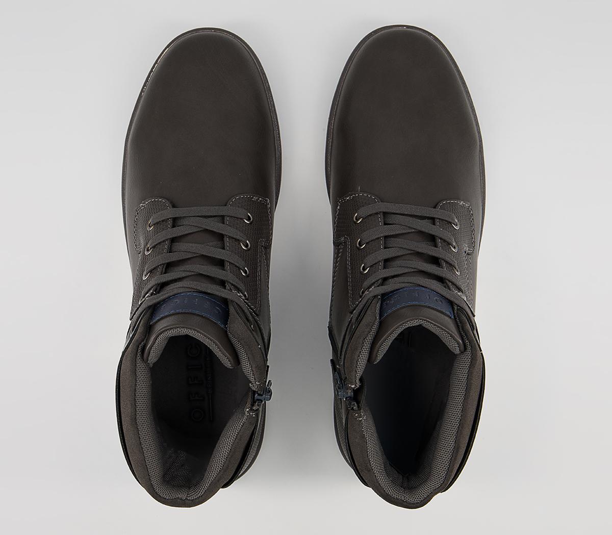 Office Cairo Mid Top Zip Smart Casual Trainers Office Cairo Mid Top Zip Smart Casual Trainers Grey