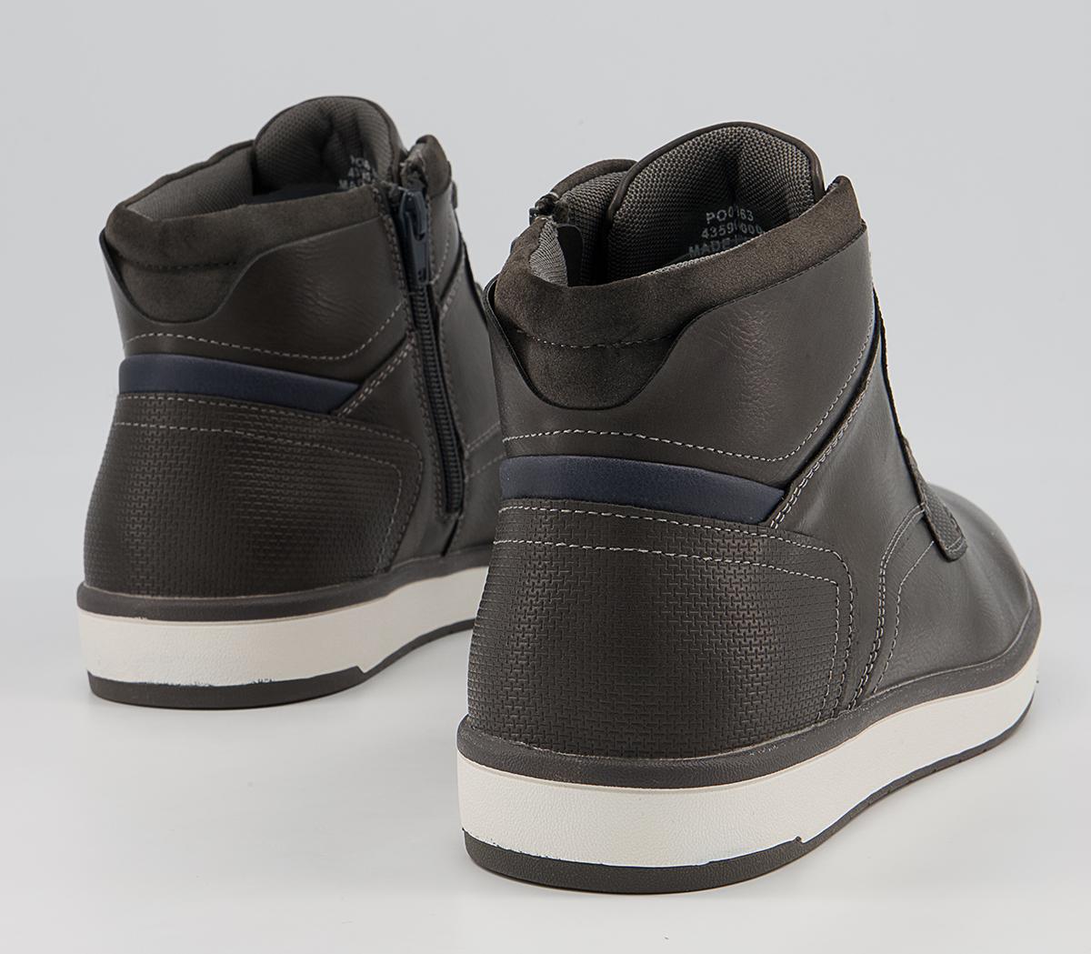 Office Cairo Mid Top Zip Smart Casual Trainers Office Cairo Mid Top Zip Smart Casual Trainers Grey