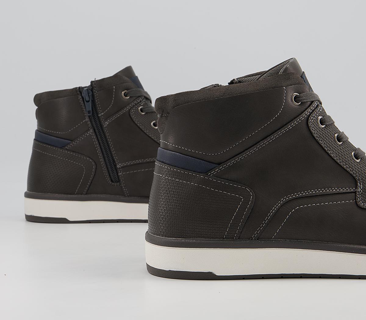 Office Cairo Mid Top Zip Smart Casual Trainers Office Cairo Mid Top Zip Smart Casual Trainers Grey