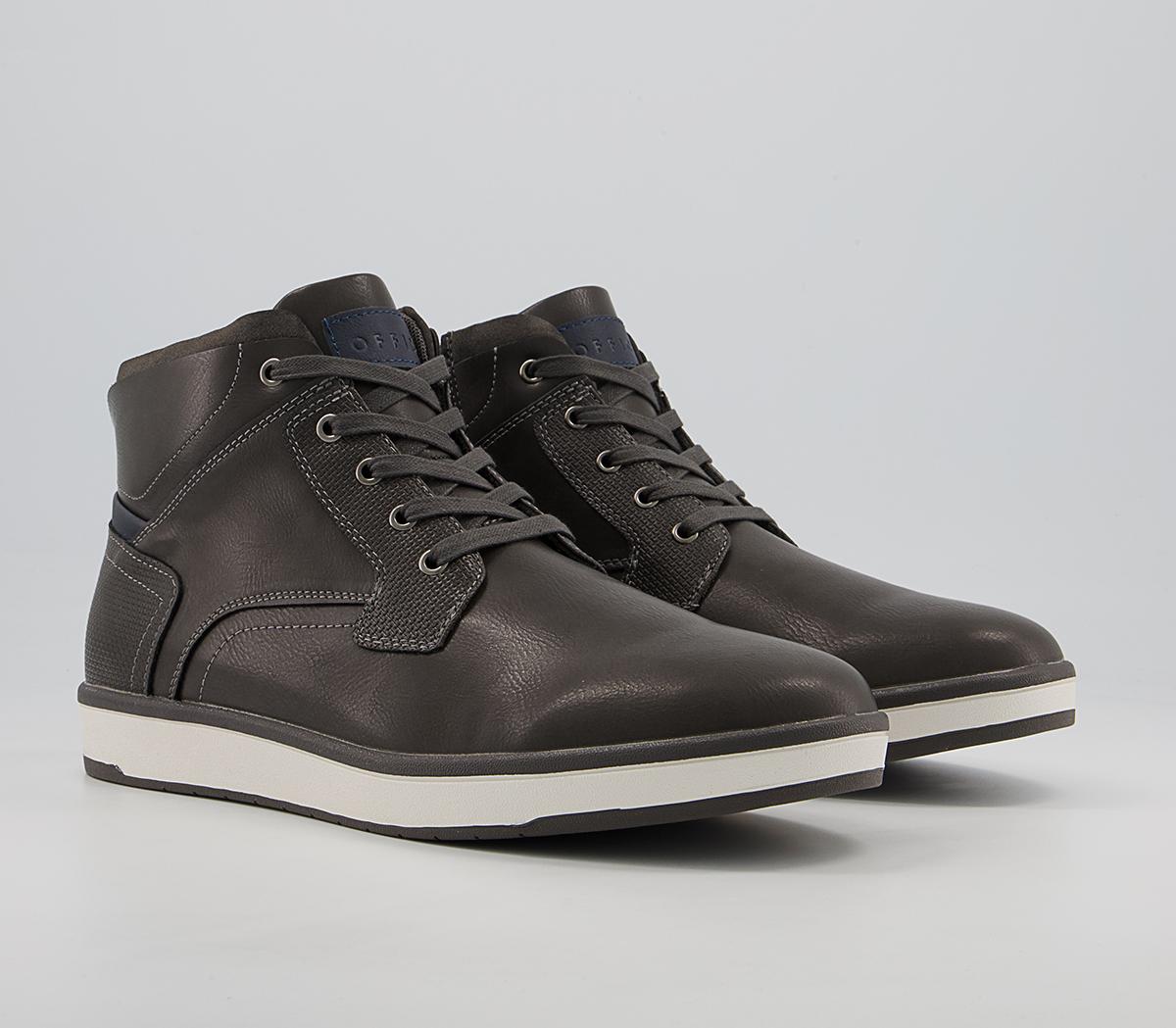 Office Cairo Mid Top Zip Smart Casual Trainers Office Cairo Mid Top Zip Smart Casual Trainers Grey