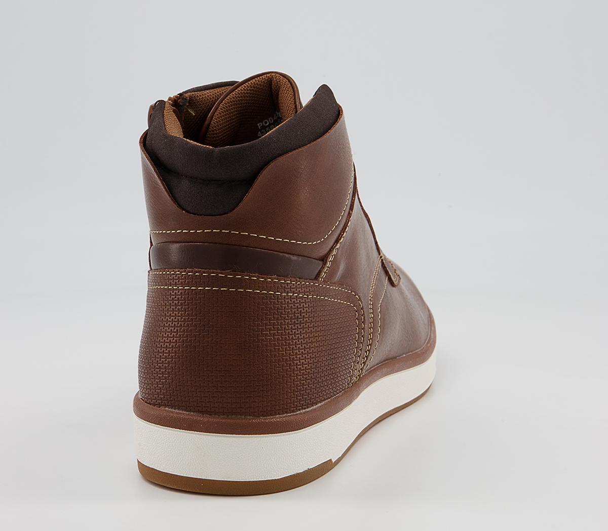 Office Cairo Mid Top Zip Smart Casual Trainers Office Cairo Mid Top Zip Smart Casual Trainers Tan