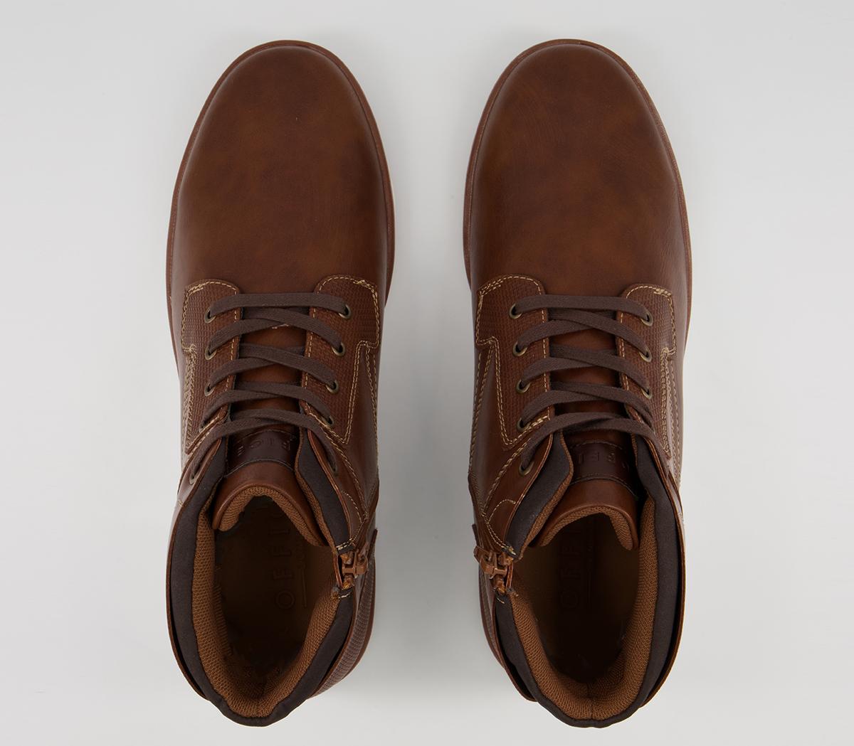 Office Cairo Mid Top Zip Smart Casual Trainers Office Cairo Mid Top Zip Smart Casual Trainers Tan