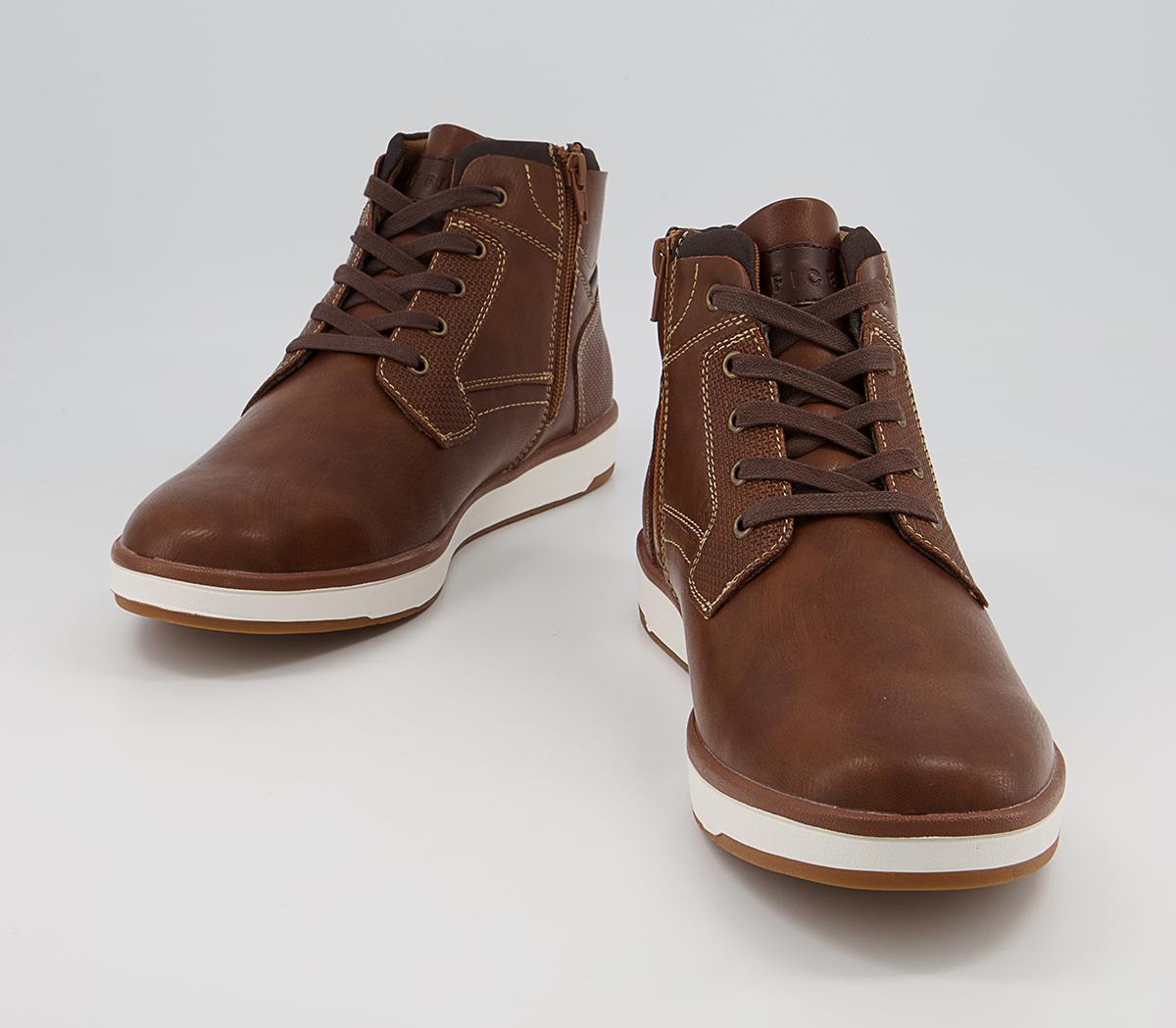 Office Cairo Mid Top Zip Smart Casual Trainers Office Cairo Mid Top Zip Smart Casual Trainers Tan