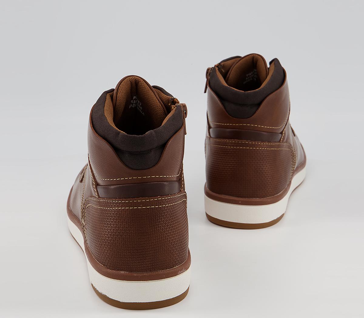 Office Cairo Mid Top Zip Smart Casual Trainers Office Cairo Mid Top Zip Smart Casual Trainers Tan