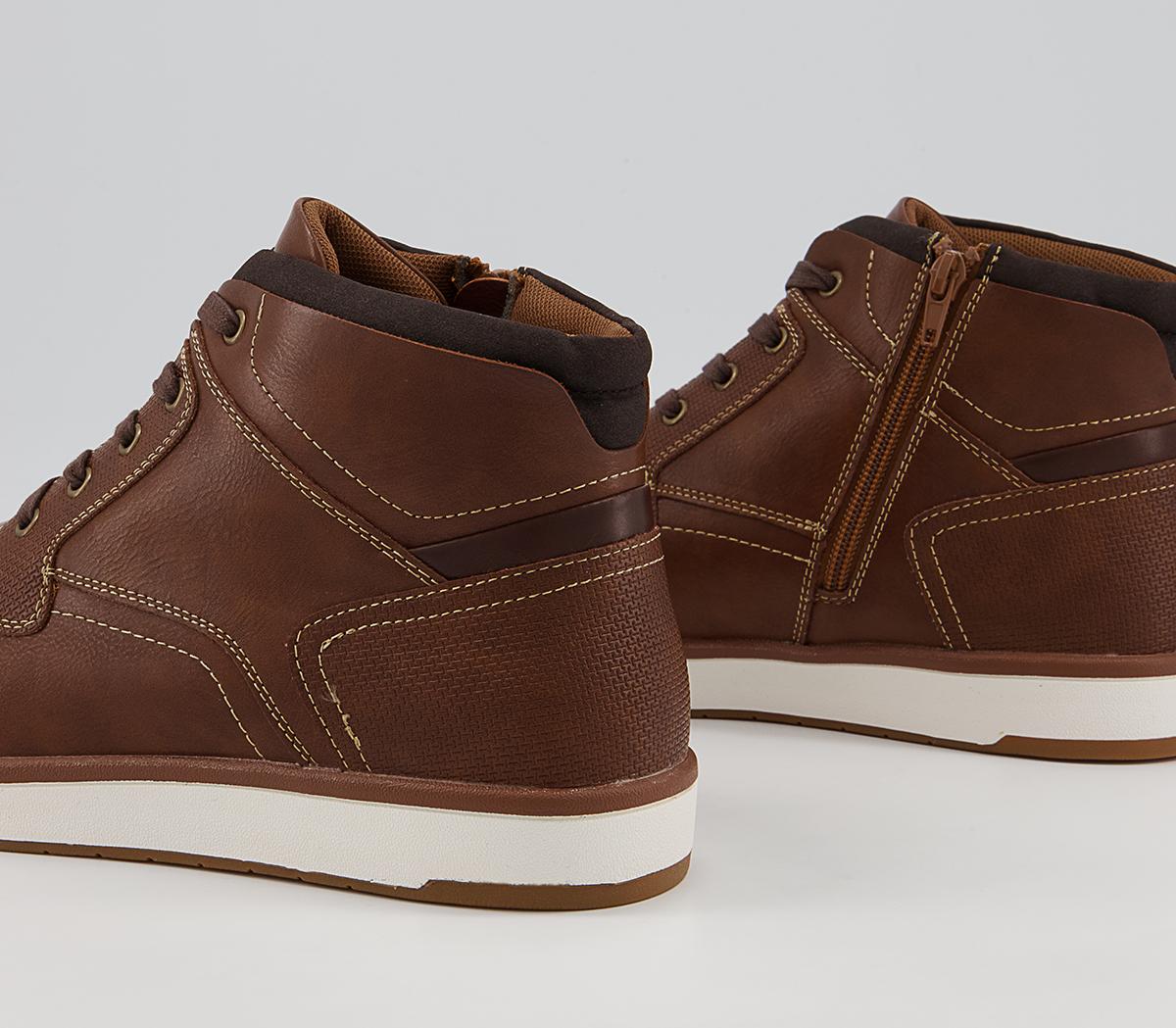 Office Cairo Mid Top Zip Smart Casual Trainers Office Cairo Mid Top Zip Smart Casual Trainers Tan