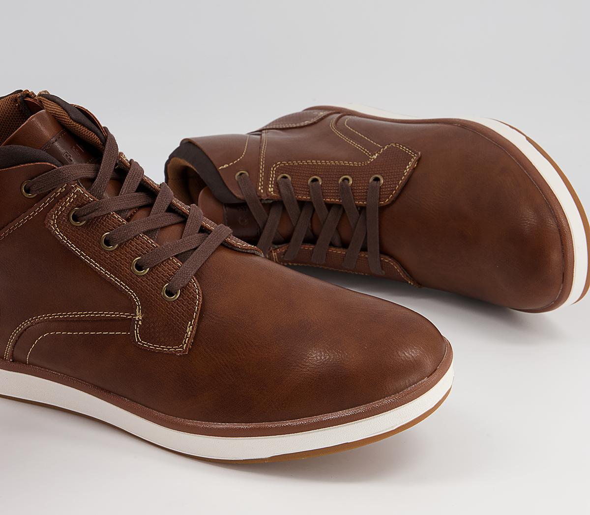 Office Cairo Mid Top Zip Smart Casual Trainers Office Cairo Mid Top Zip Smart Casual Trainers Tan