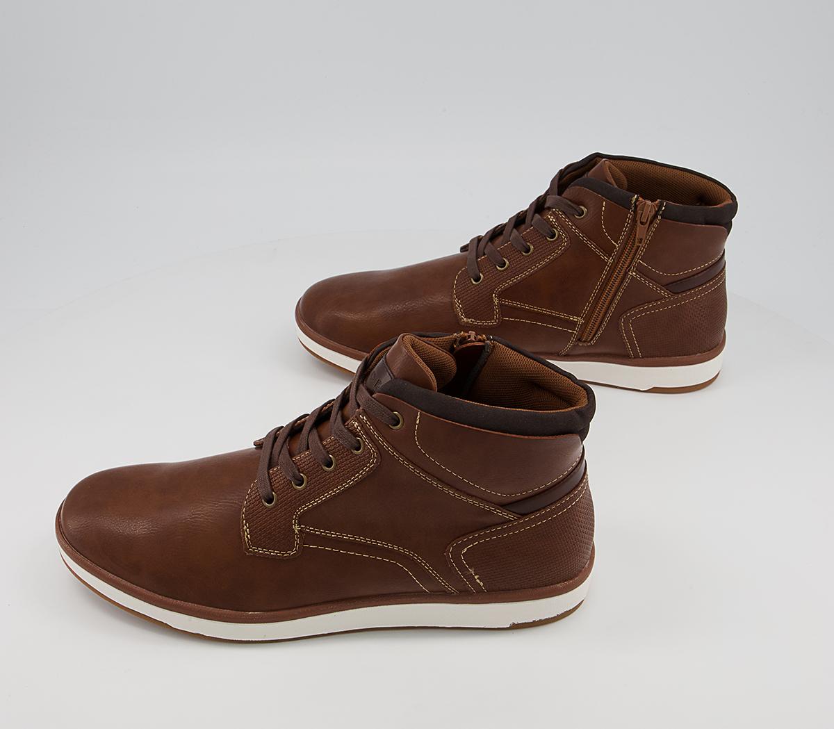 Office Cairo Mid Top Zip Smart Casual Trainers Office Cairo Mid Top Zip Smart Casual Trainers Tan