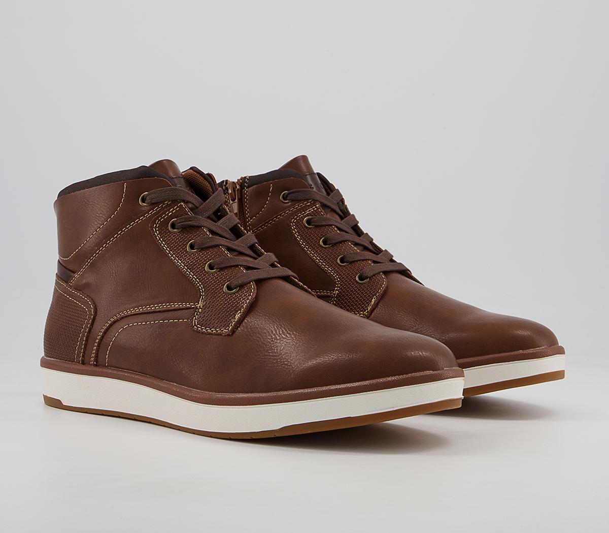 Office Cairo Mid Top Zip Smart Casual Trainers Office Cairo Mid Top Zip Smart Casual Trainers Tan