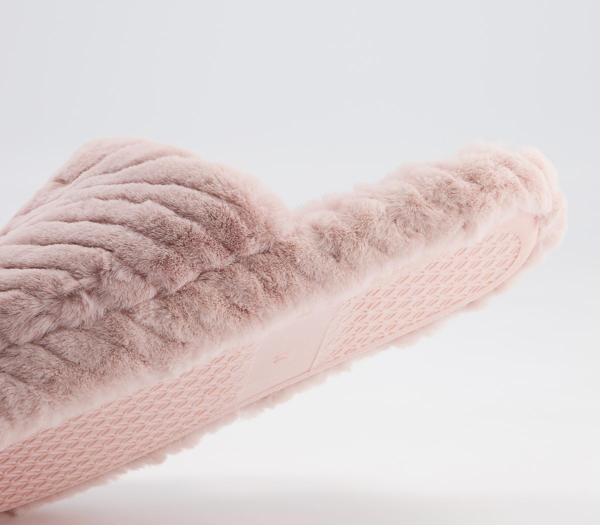 Office Francis Closed Toe Slippers Office Francis Closed Toe Slippers Nude Faux Fur