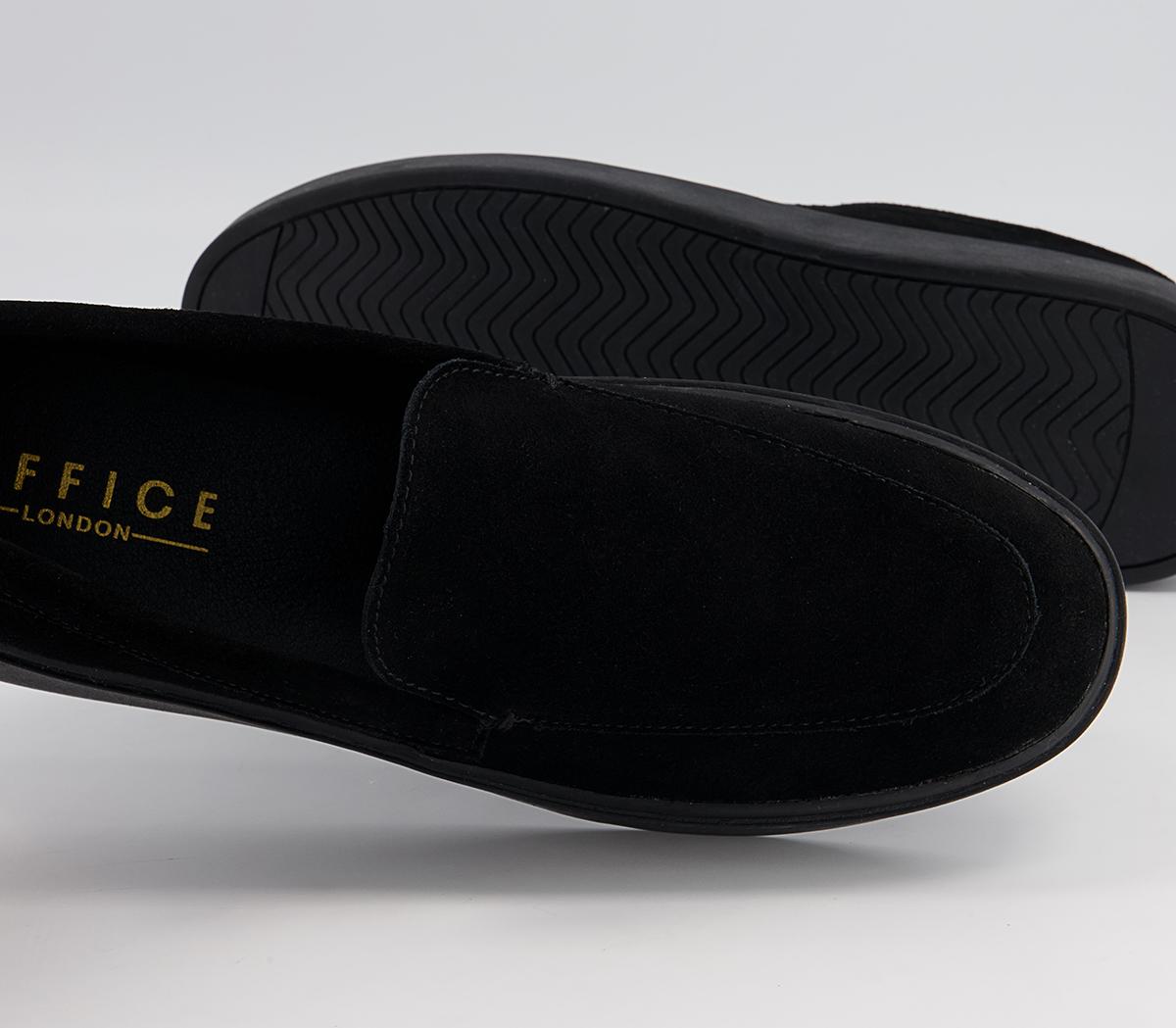 Office Cali Suede Wedge Loafers Office Cali Suede Wedge Loafers Black Suede