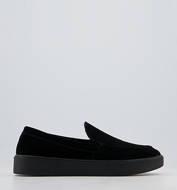 Office Cali Suede Wedge Loafers Black Suede