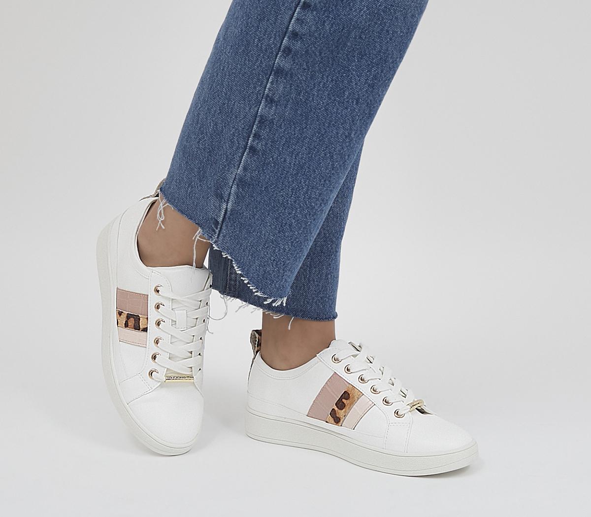 Finale Side Detail Lace Up Trainers White Mix