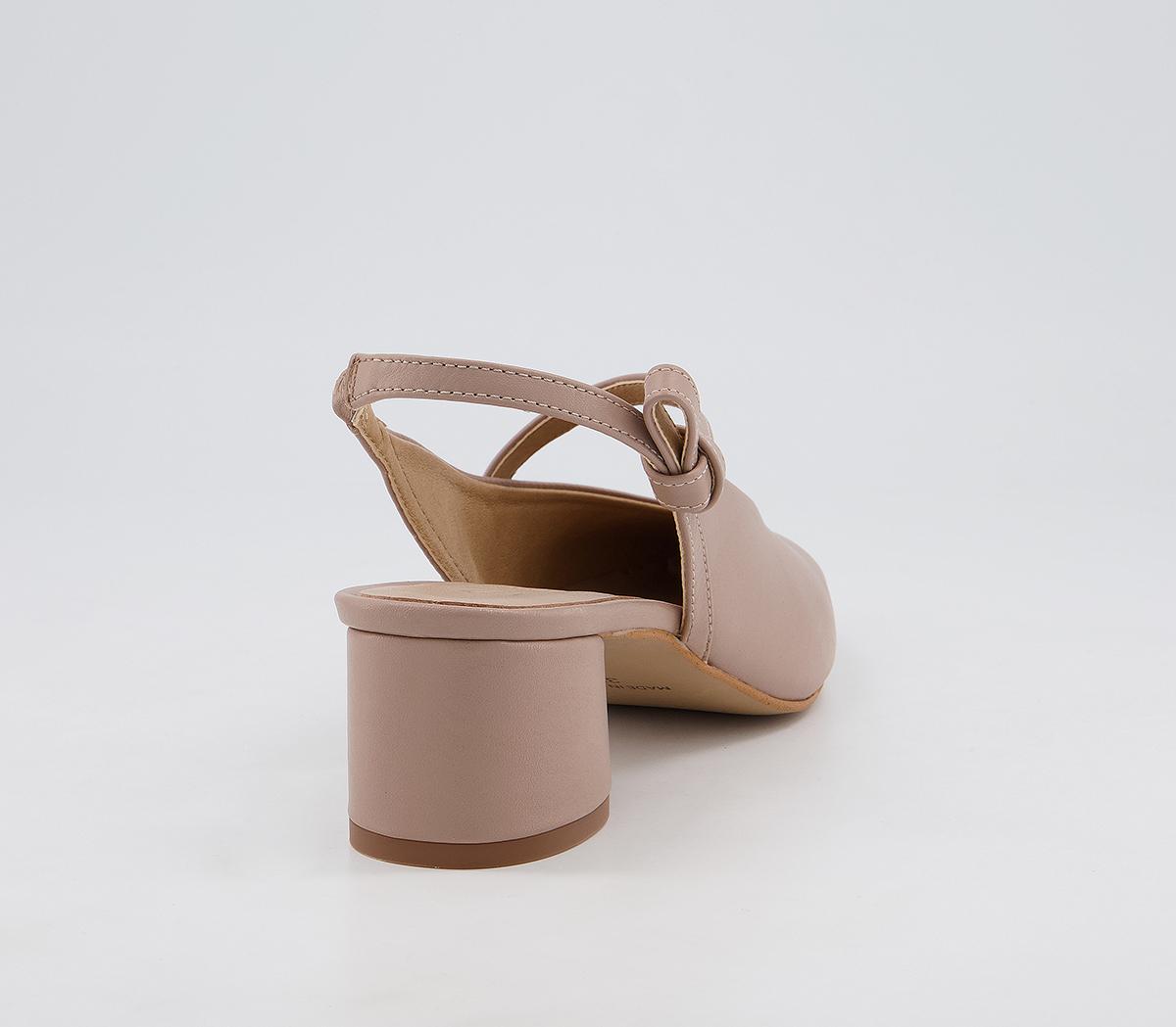 Office Malone Slingback Court Heels With Half Bow Office Malone Slingback Court Heels With Half Bow Nude Leather