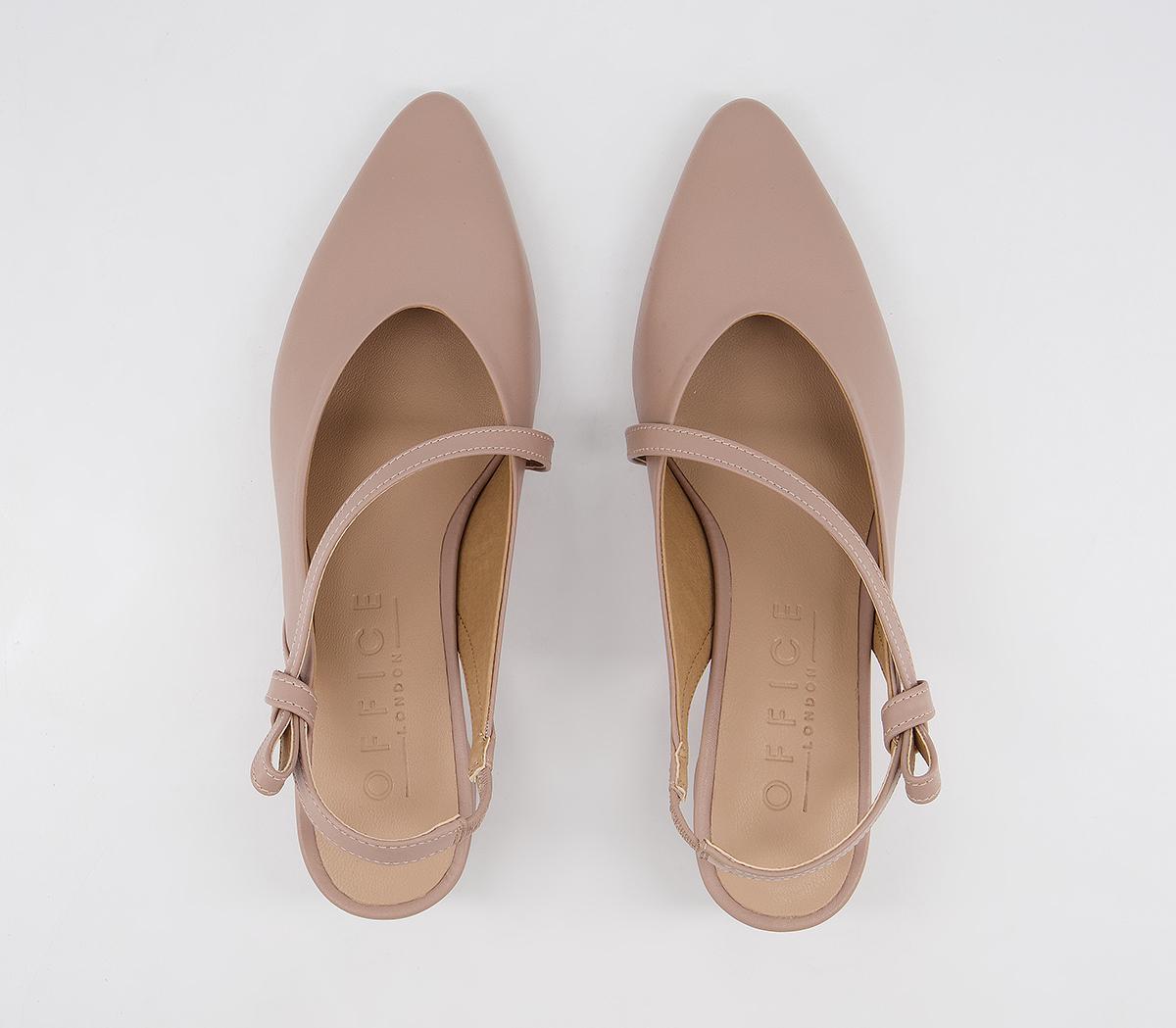 Office Malone Slingback Court Heels With Half Bow Office Malone Slingback Court Heels With Half Bow Nude Leather