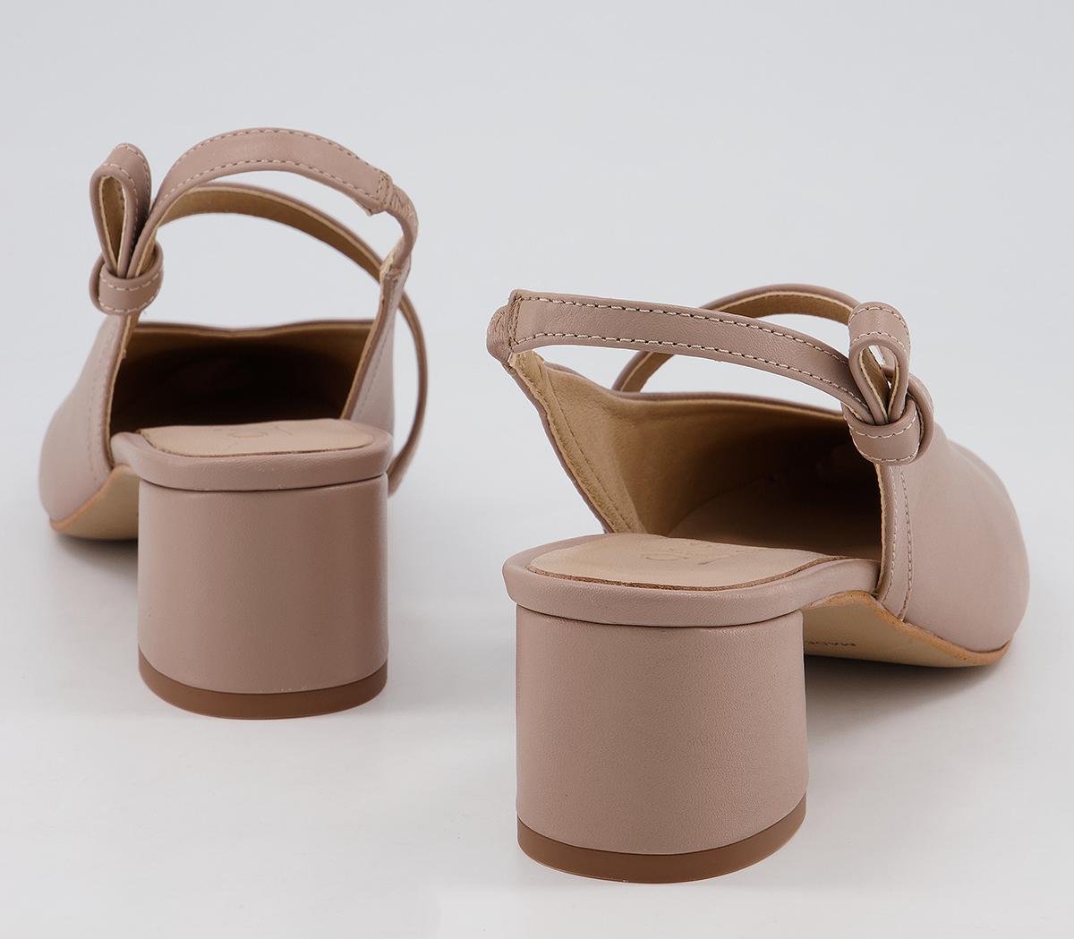 Office Malone Slingback Court Heels With Half Bow Office Malone Slingback Court Heels With Half Bow Nude Leather