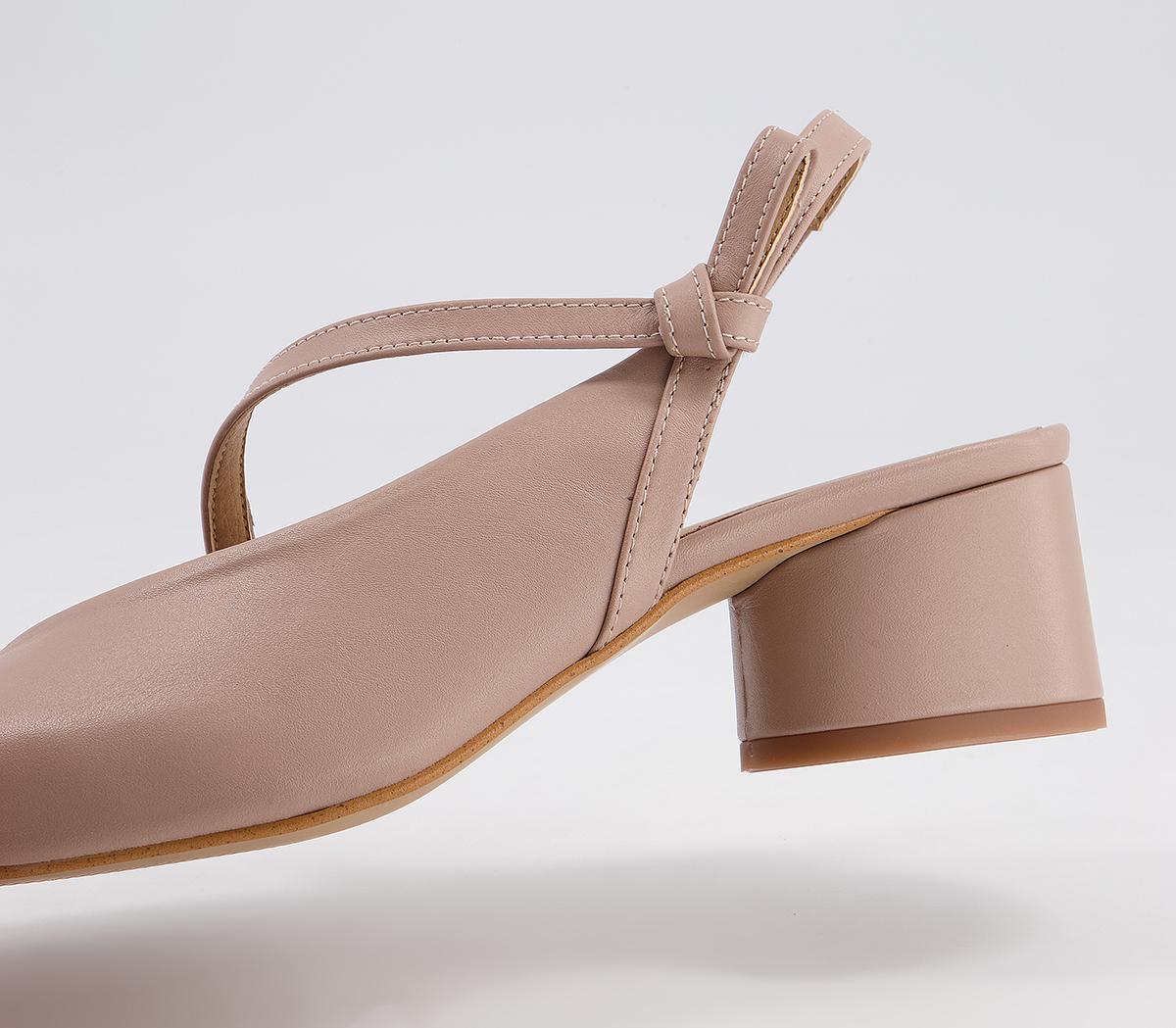 Office Malone Slingback Court Heels With Half Bow Office Malone Slingback Court Heels With Half Bow Nude Leather