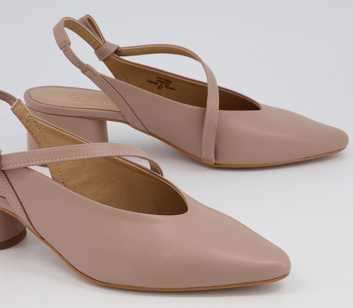 Office Malone Slingback Court Heels With Half Bow Office Malone Slingback Court Heels With Half Bow Nude Leather
