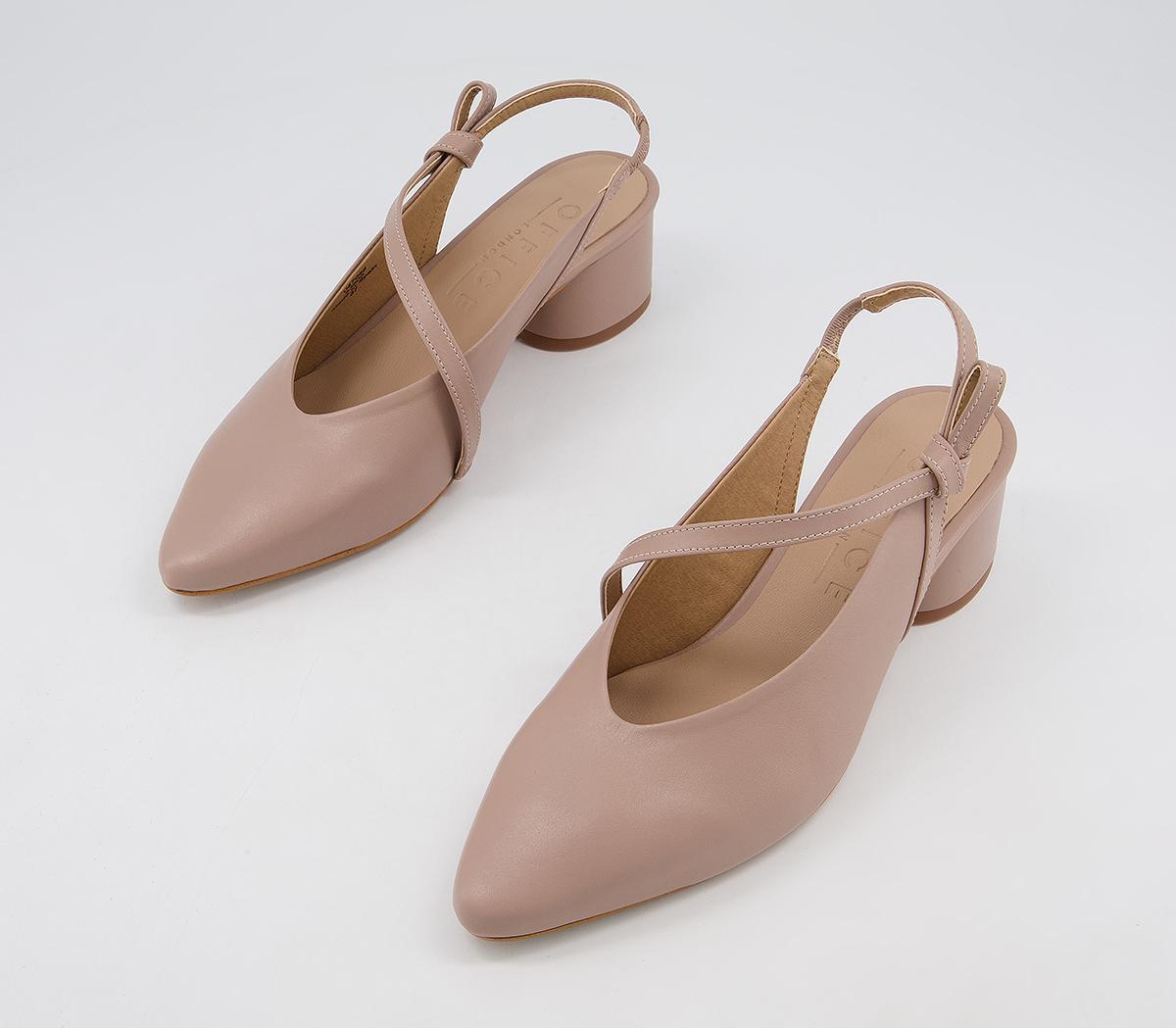 Office Malone Slingback Court Heels With Half Bow Office Malone Slingback Court Heels With Half Bow Nude Leather