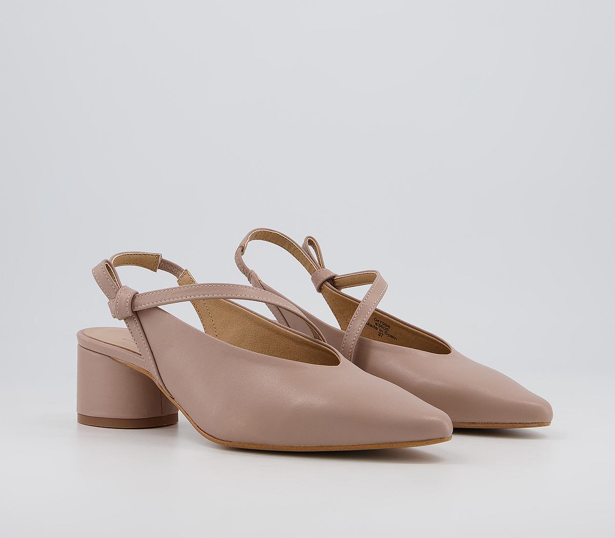 Office Malone Slingback Court Heels With Half Bow Office Malone Slingback Court Heels With Half Bow Nude Leather