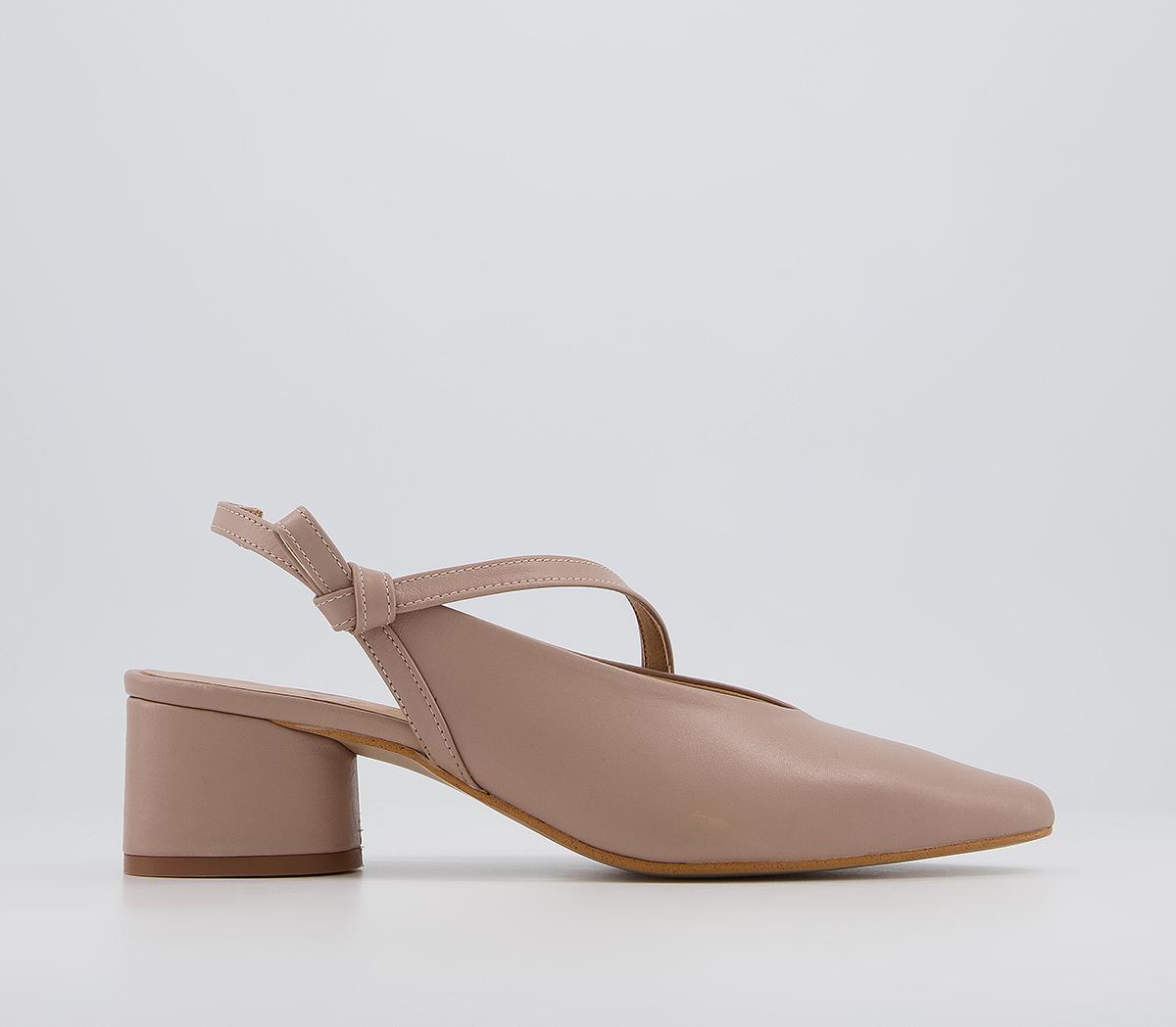 Office Malone Slingback Court Heels With Half Bow Office Malone Slingback Court Heels With Half Bow Nude Leather
