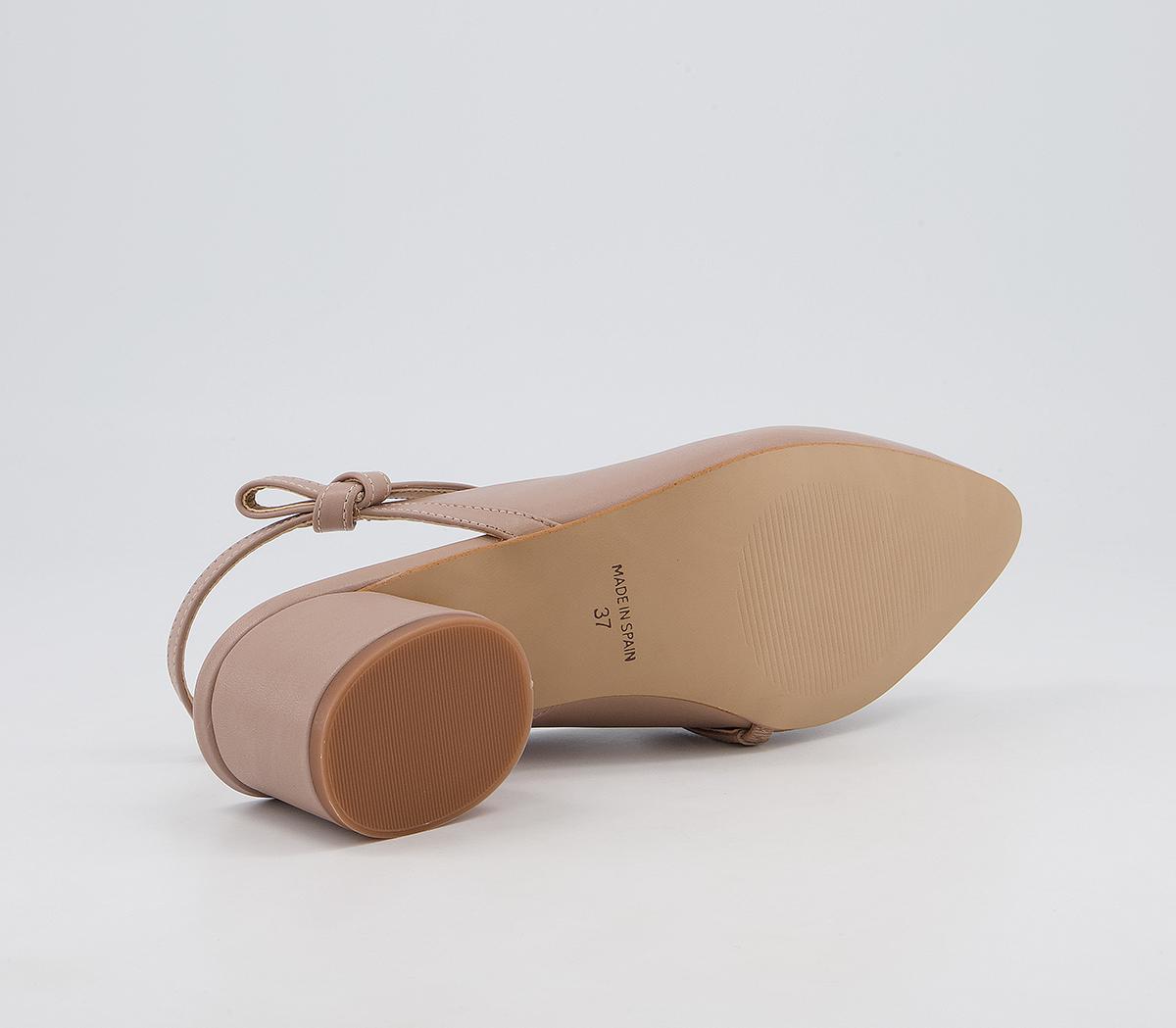Office Malone Slingback Court Heels With Half Bow Office Malone Slingback Court Heels With Half Bow Nude Leather