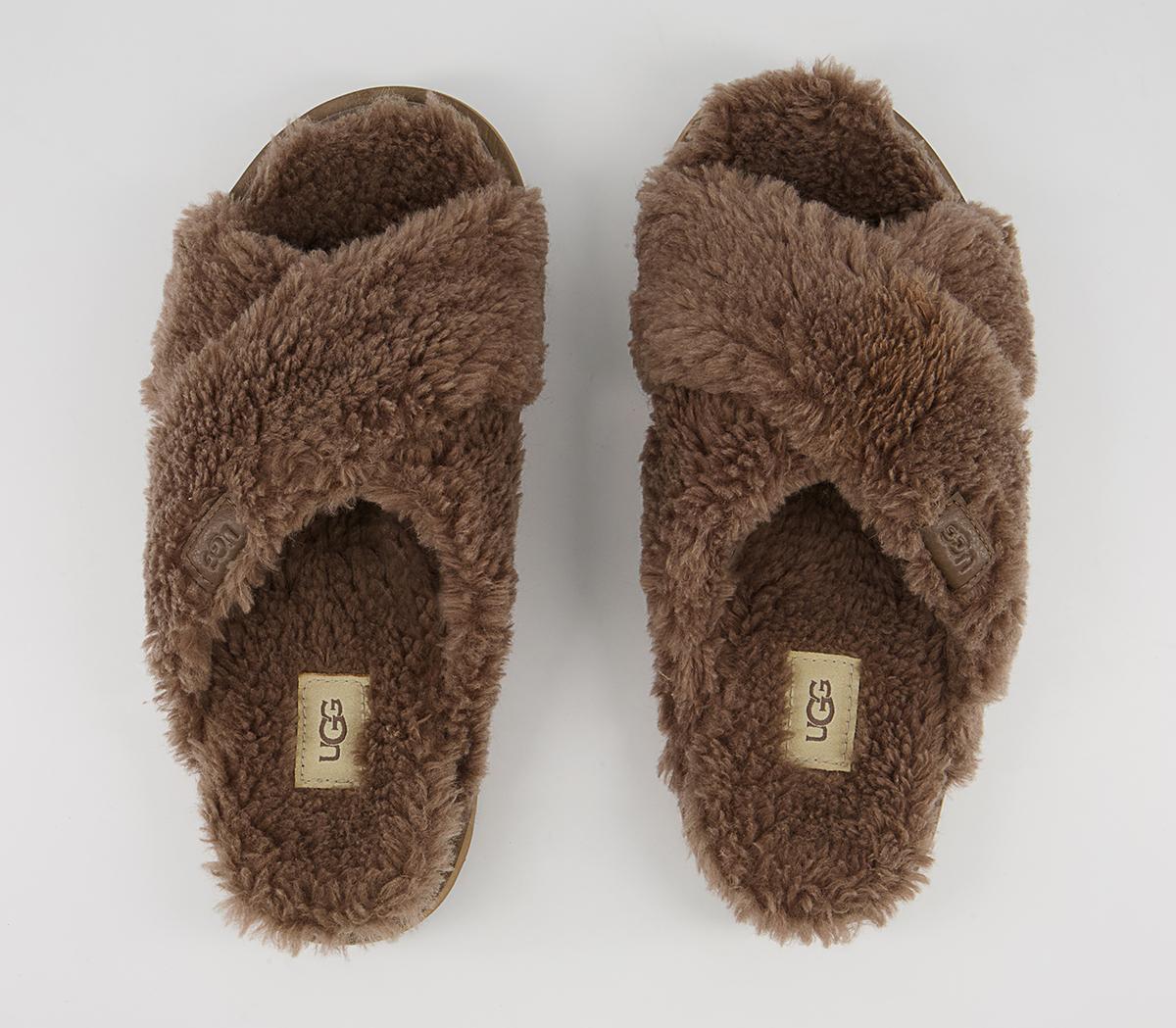 UGG Fuzz Sugar Cross Slides UGG Fuzz Sugar Cross Slides Hickory