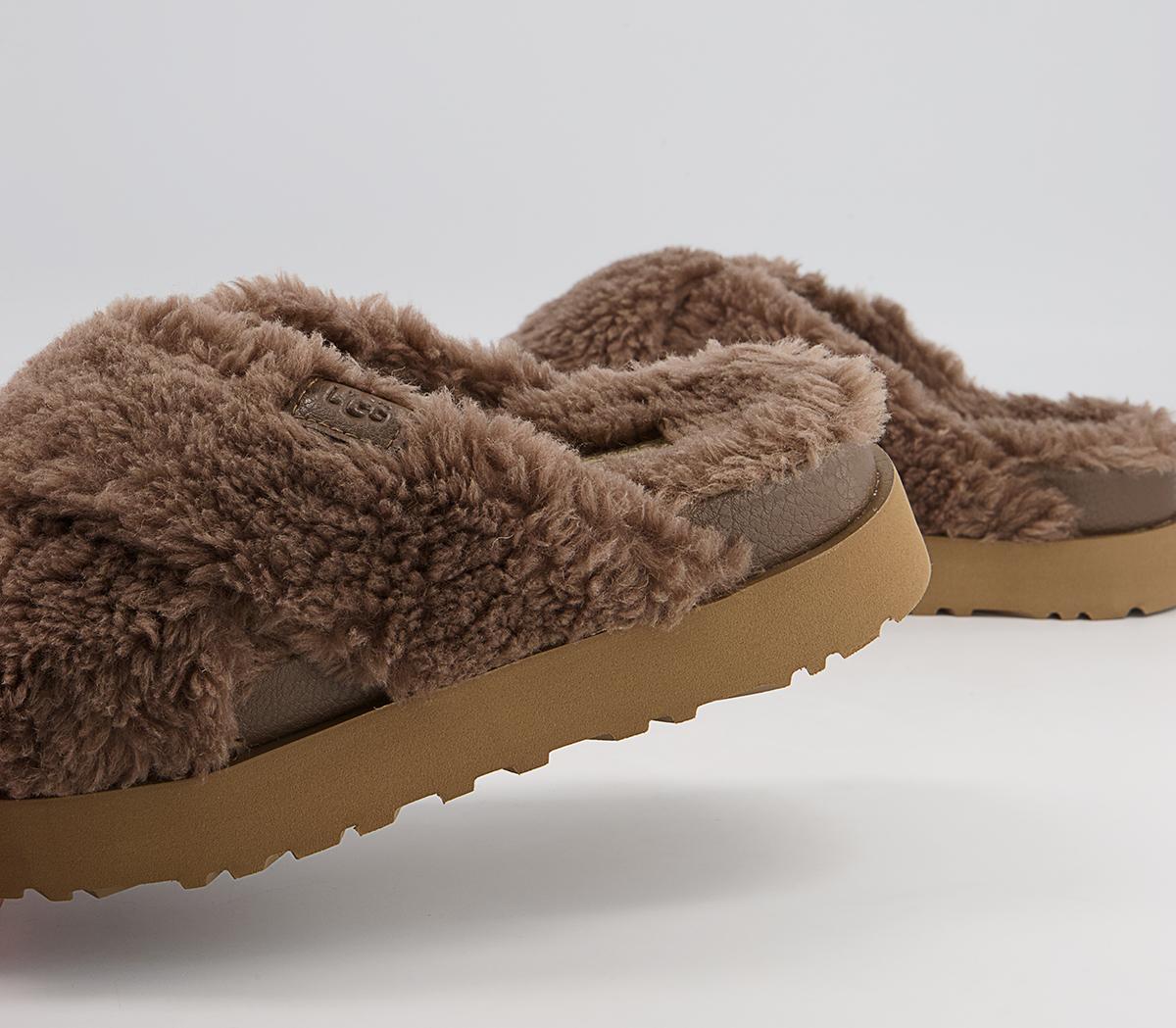 UGG Fuzz Sugar Cross Slides UGG Fuzz Sugar Cross Slides Hickory