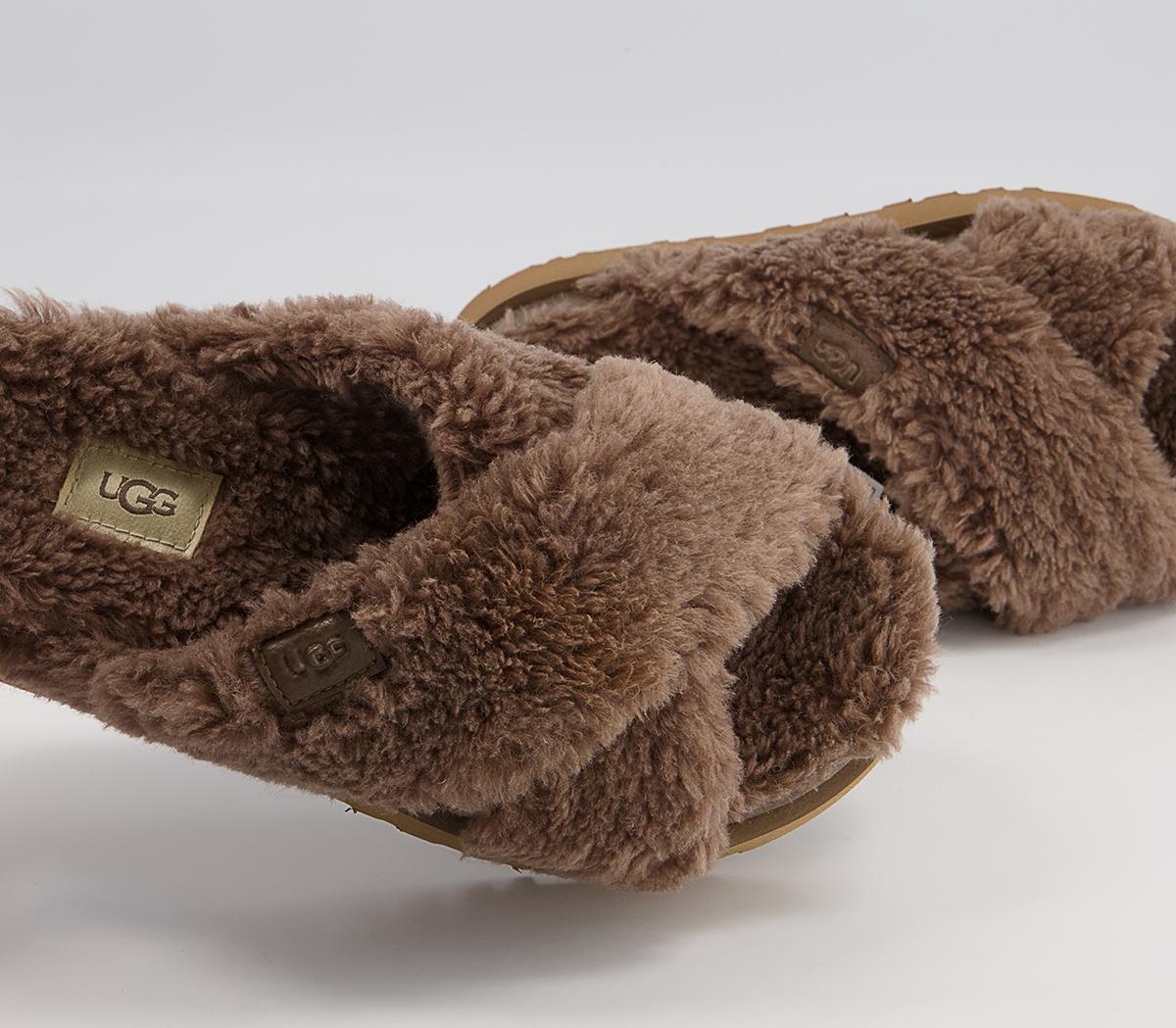 UGG Fuzz Sugar Cross Slides UGG Fuzz Sugar Cross Slides Hickory