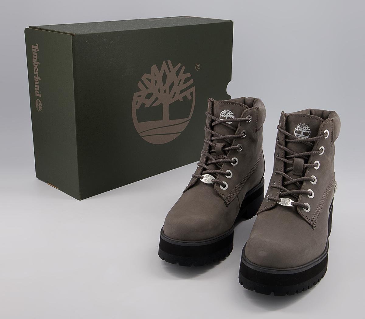 Timberland 6 Inch Stack Boots Timberland 6 Inch Stack Boots Medium Grey Nubuck