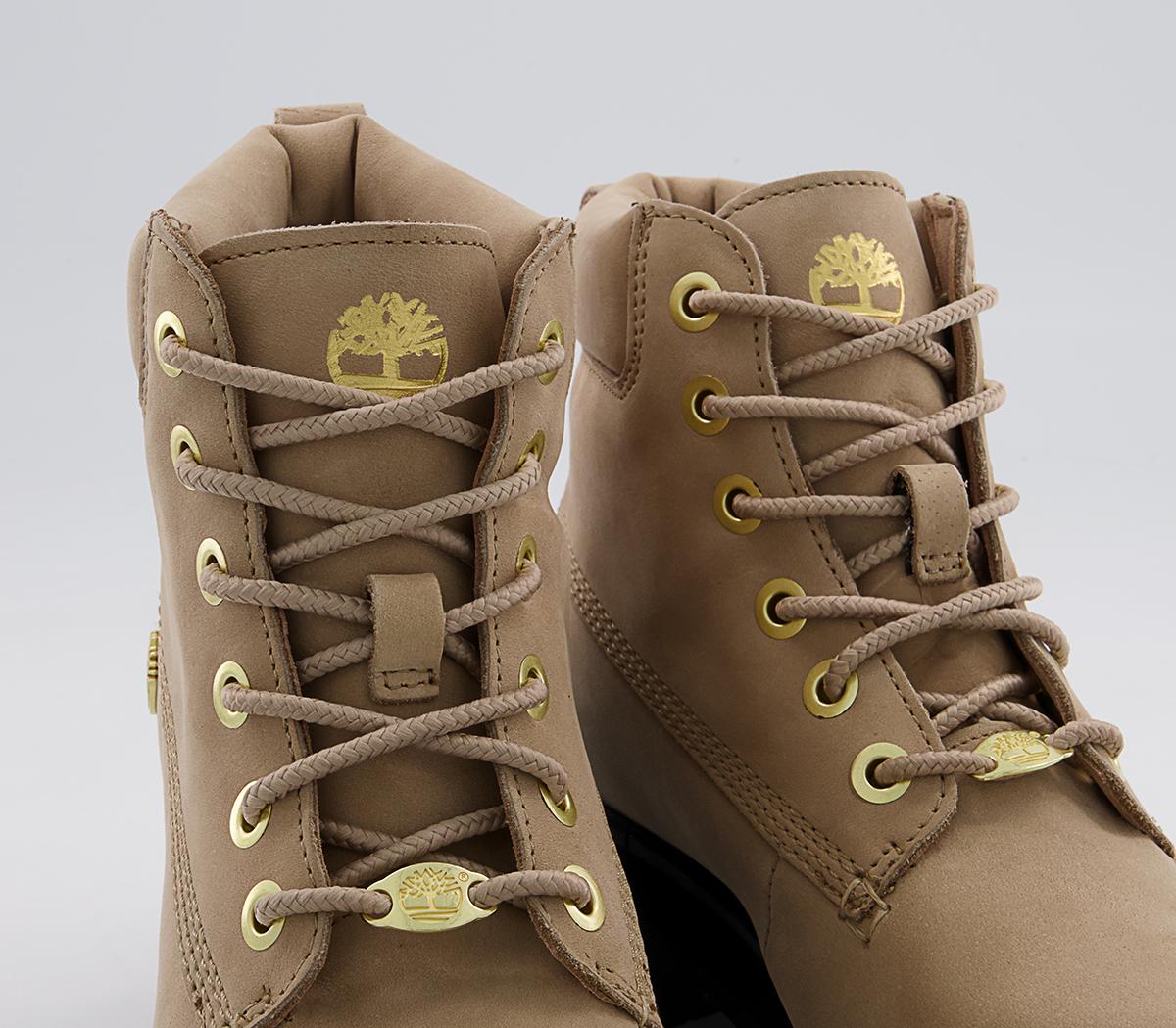 Timberland 6 Inch Stack Boots Timberland 6 Inch Stack Boots Light Brown Nubuck