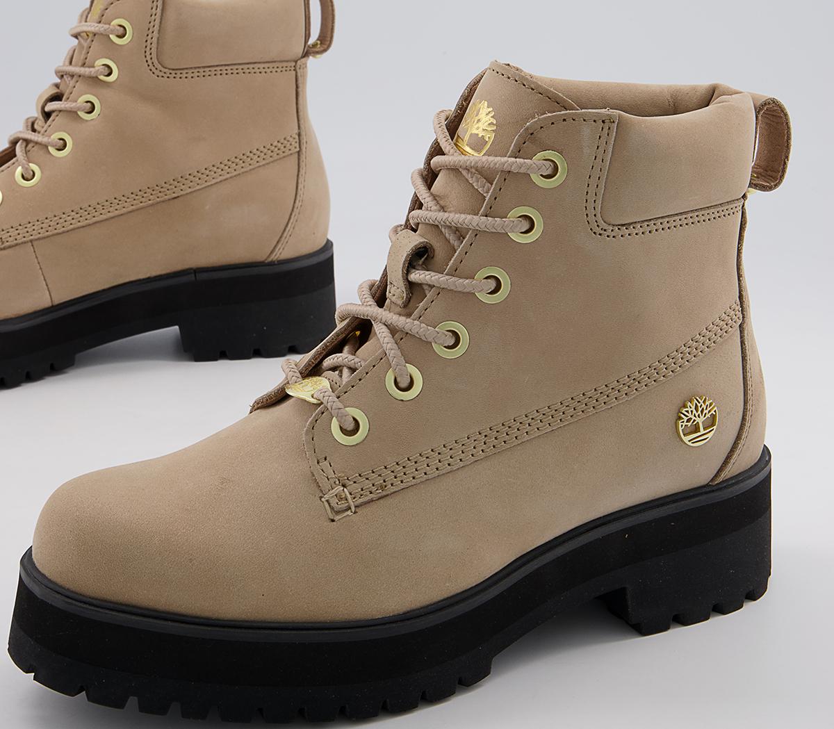 Timberland 6 Inch Stack Boots Timberland 6 Inch Stack Boots Light Brown Nubuck
