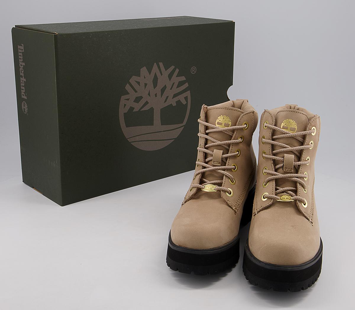Timberland 6 Inch Stack Boots Timberland 6 Inch Stack Boots Light Brown Nubuck