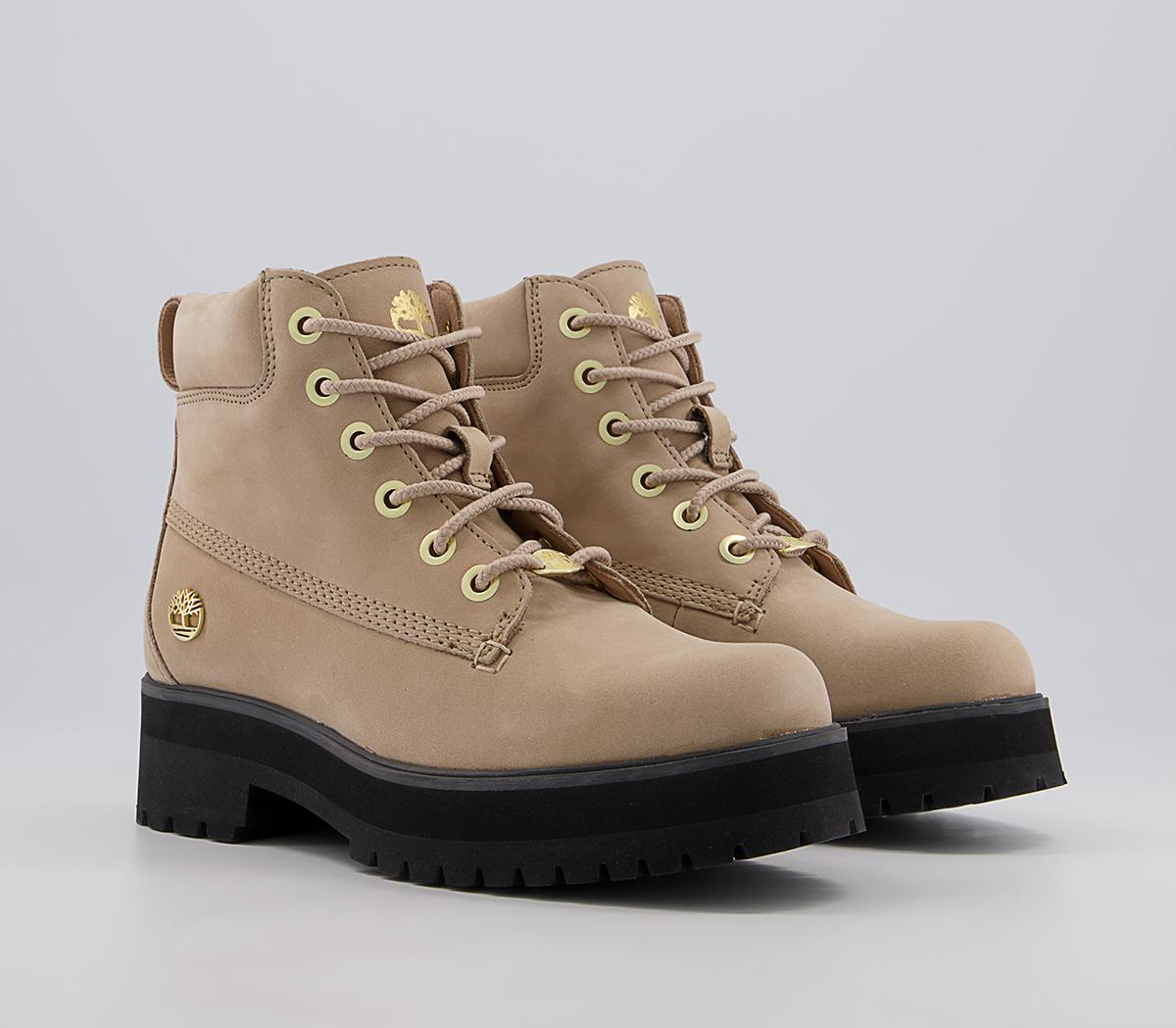 Timberland 6 Inch Stack Boots Light Brown Nubuck - Neutral Colour Shoes