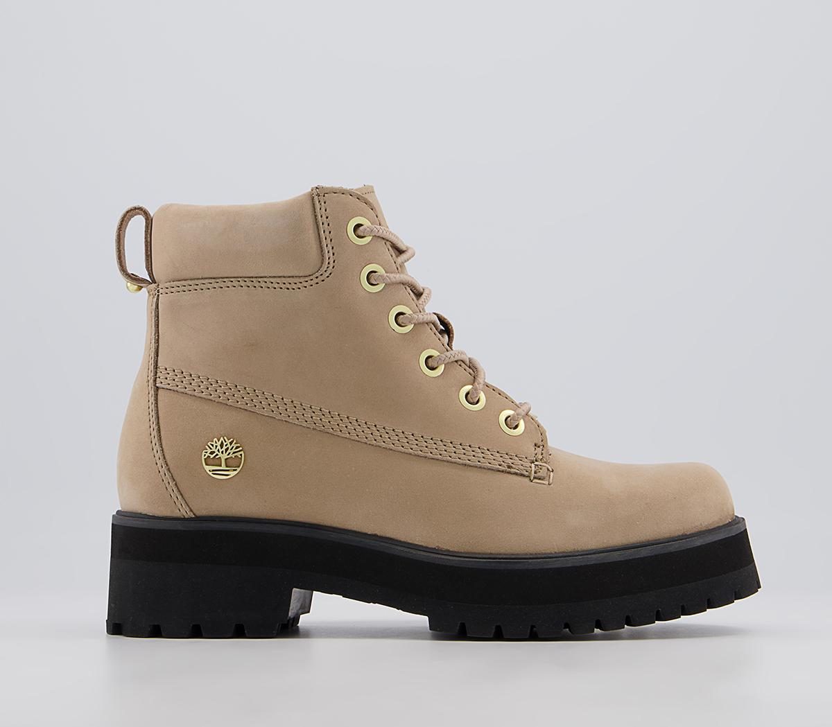 Timberland 6 Inch Stack Boots Timberland 6 Inch Stack Boots Light Brown Nubuck