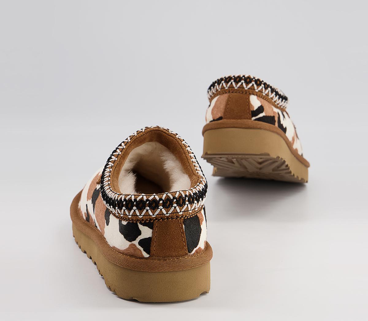 UGG Tasman Cow Print Slippers Chestnut Women’s Sustainable Materials
