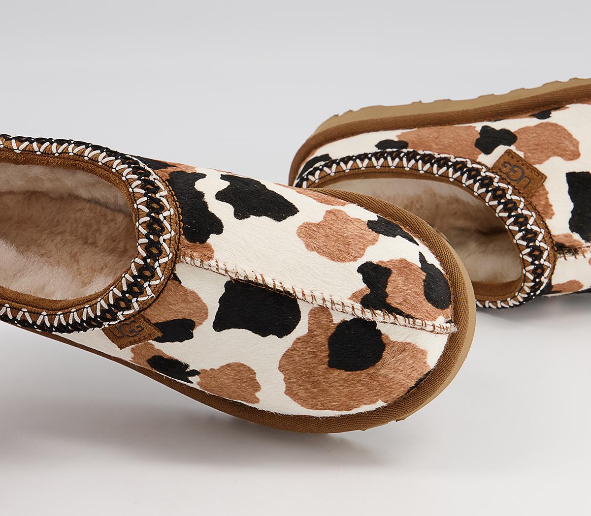 UGG Tasman Cow Print Slippers Chestnut Women’s Sustainable Materials