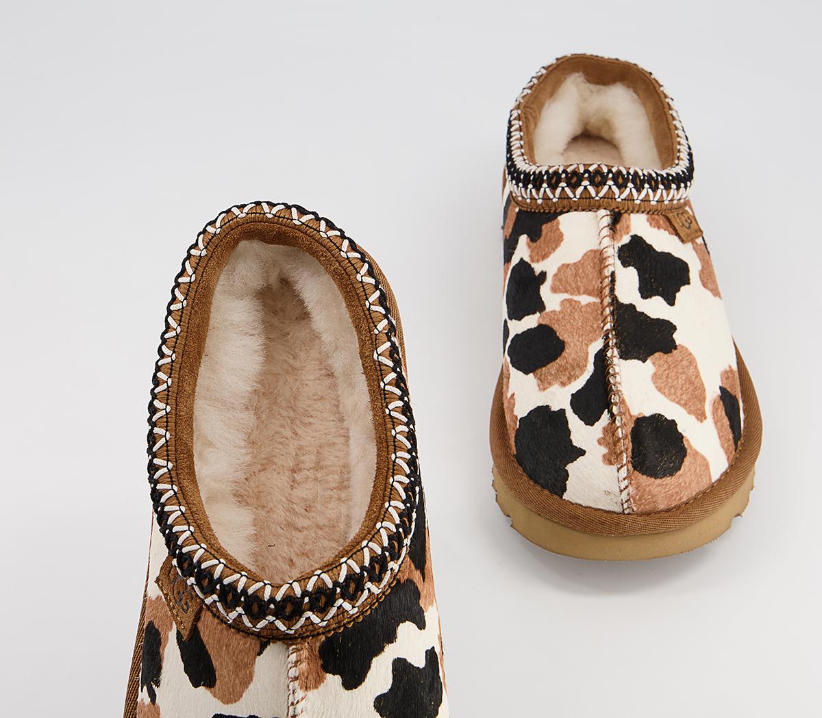 UGG Tasman Cow Print Slippers Chestnut Women S Sustainable Materials   4361945026 Dt5 