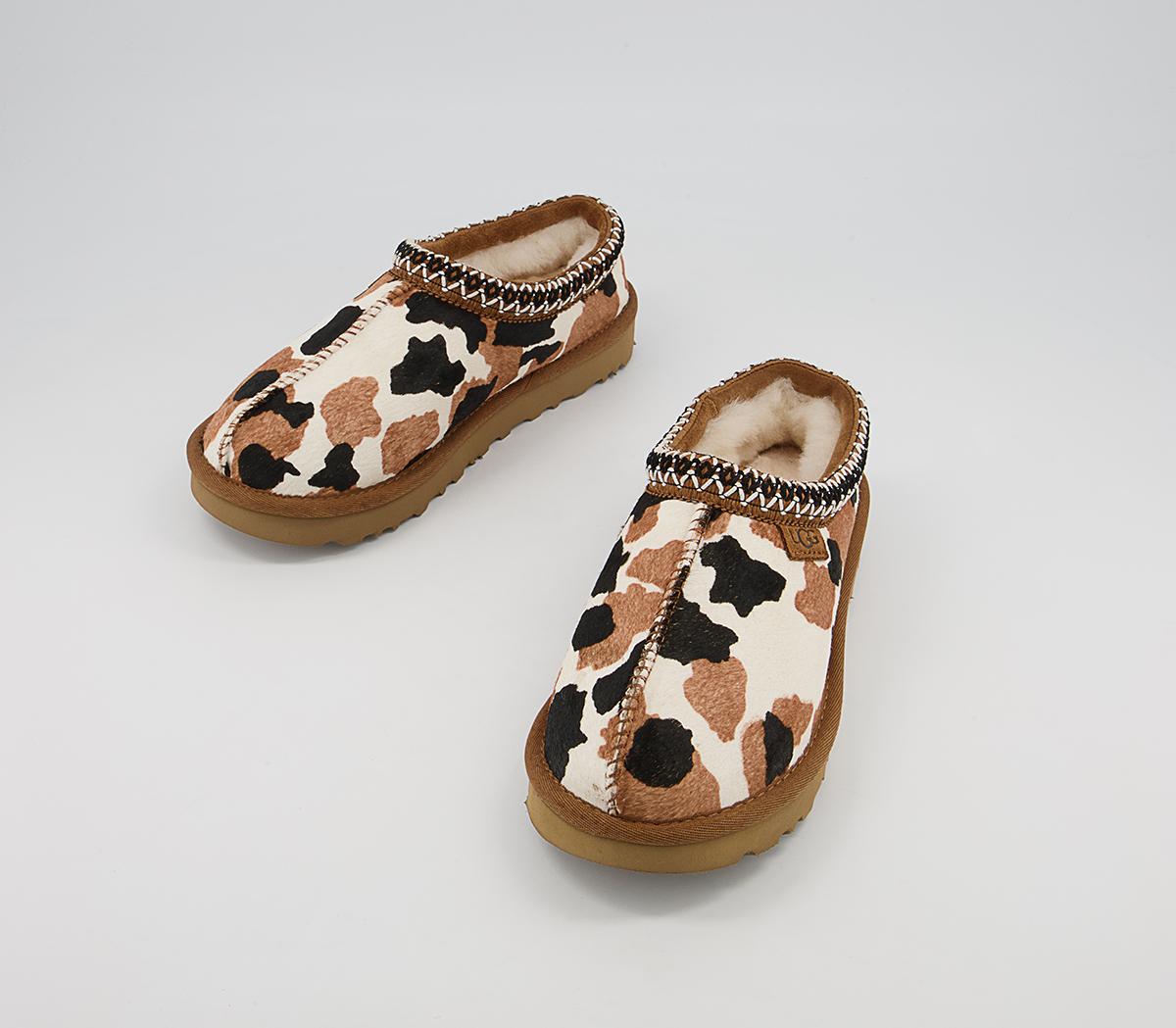 UGG Tasman Cow Print Slippers Chestnut Women’s Sustainable Materials
