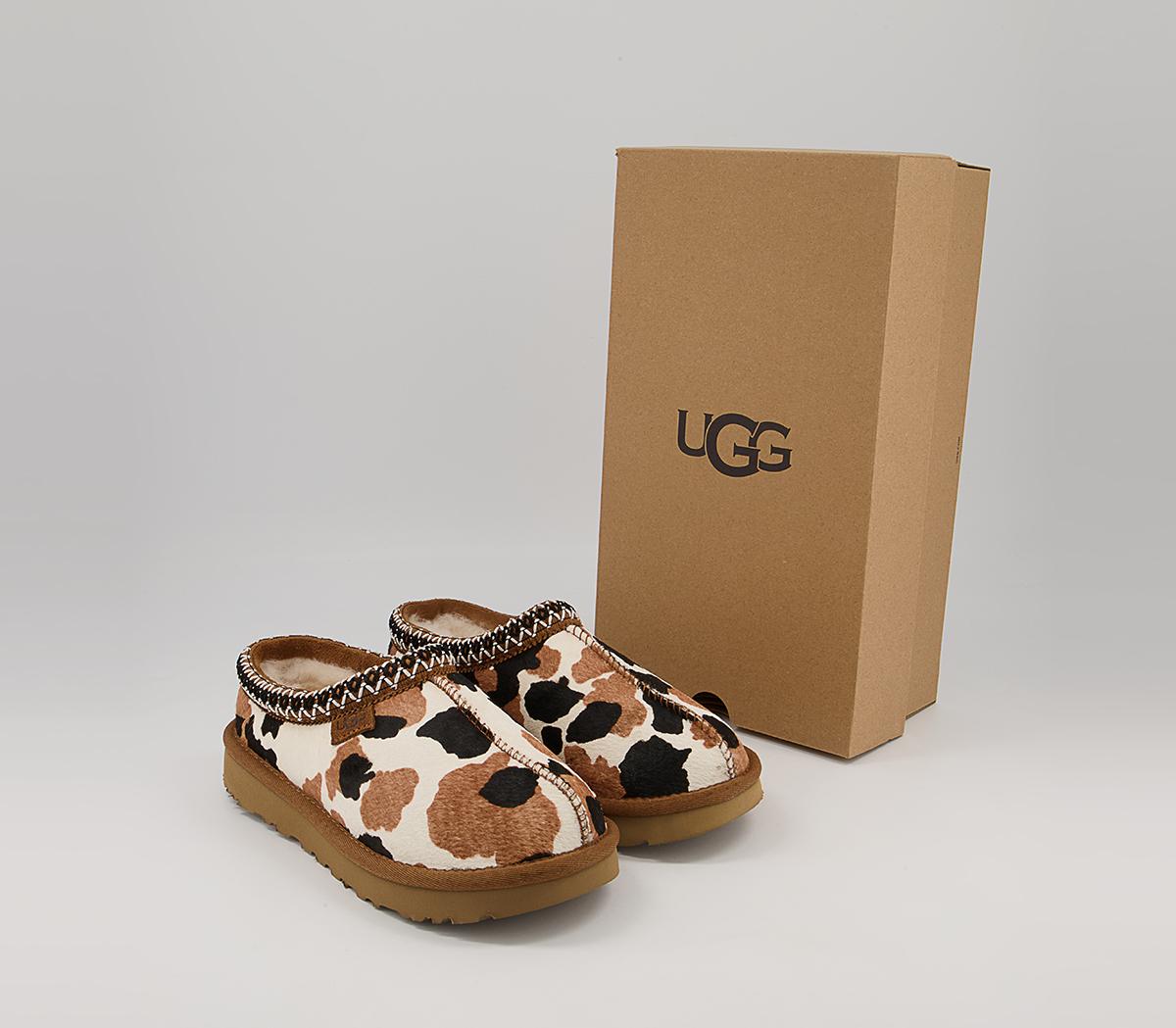 UGG Tasman Cow Print Slippers Chestnut Women's Slippers