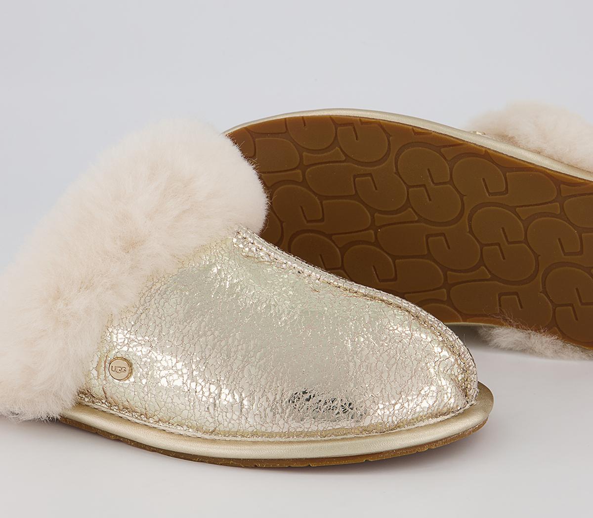 Ugg Scuffette Ii Metallic Sparkle Slippers Soft Gold Womens Slippers 5135